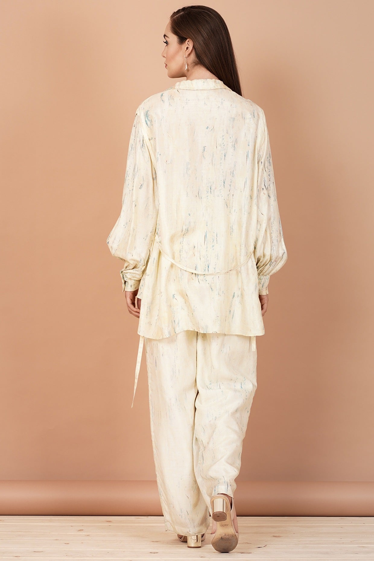 Off-White Printed Tunic Set