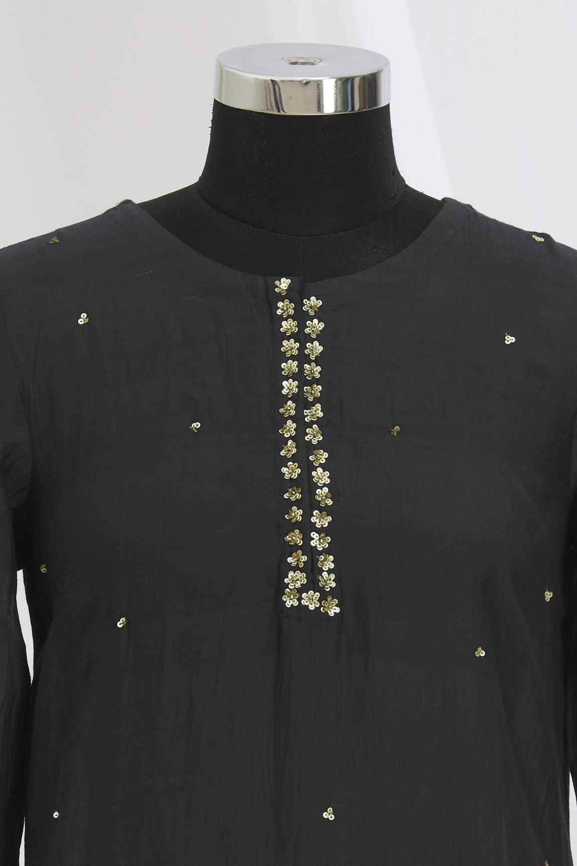 Black Embroidered Kurta Set