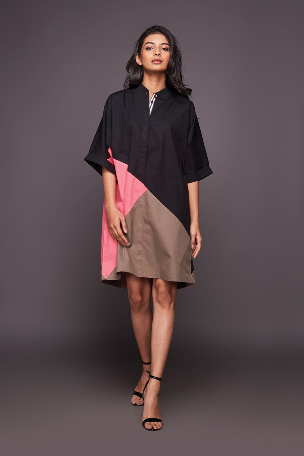 Black Pink Shift Dress