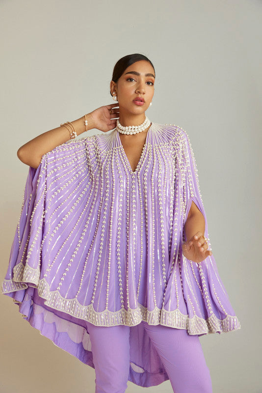 Image of Lilac Asymmetrical Cape Set