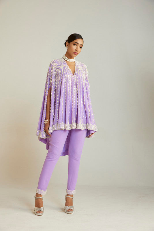 Image of Lilac Asymmetrical Cape Set