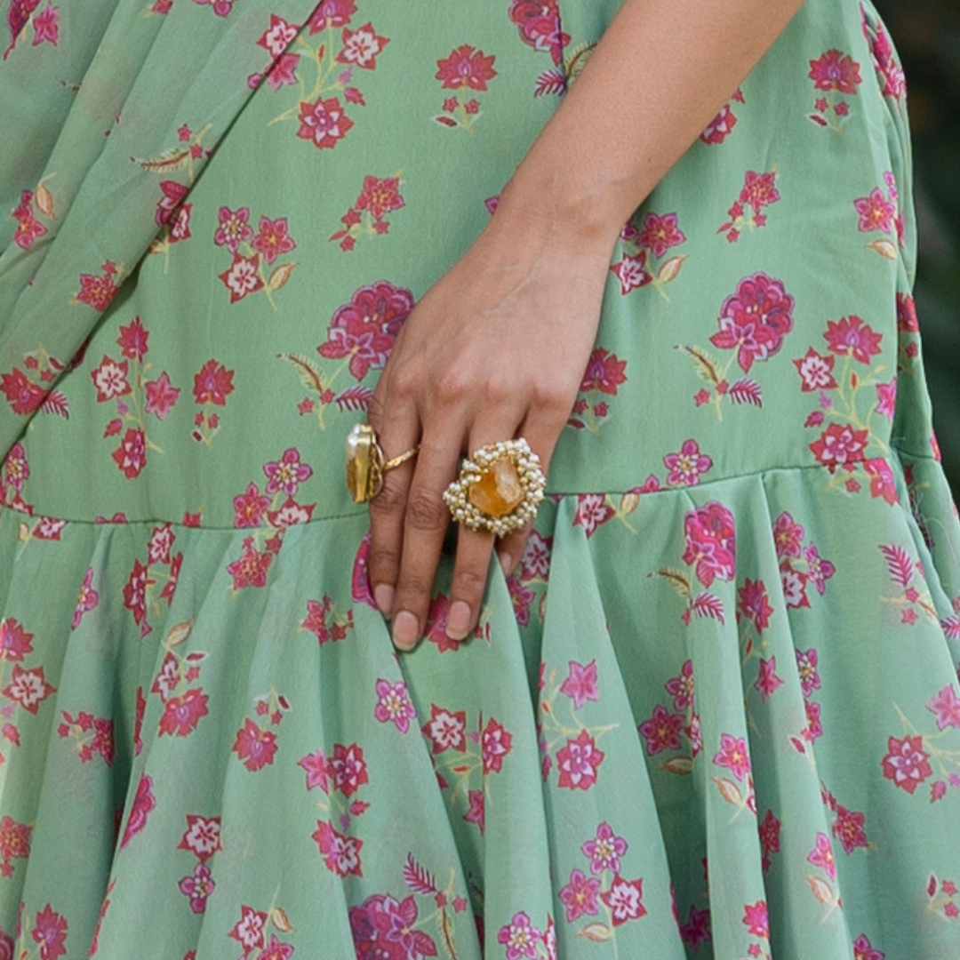 CITRINE PEARL RING