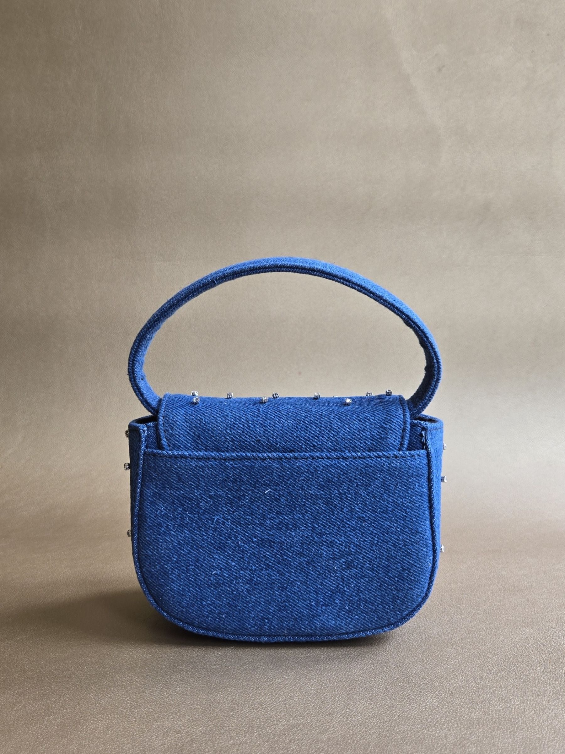 Blue Crystal Denim Bag