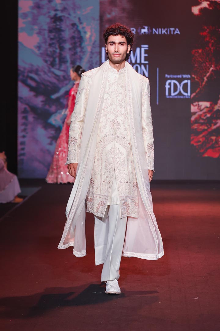 White & Gold Sherwani