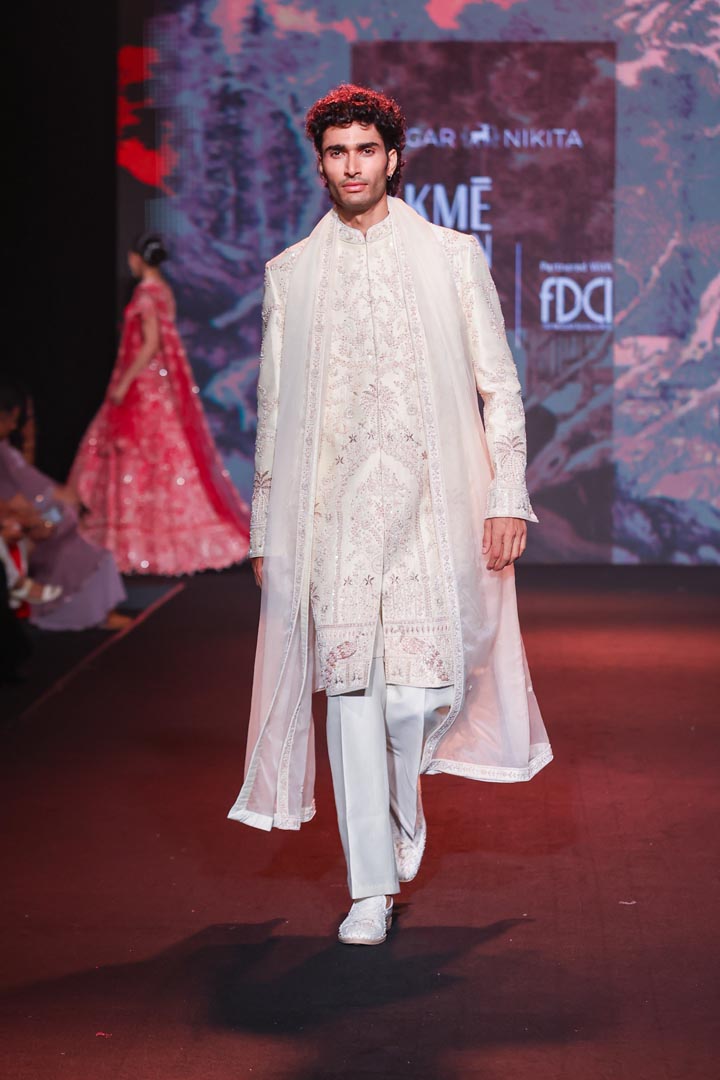 White & Gold Sherwani