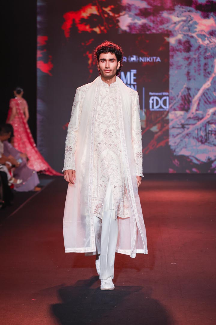 White & Gold Sherwani