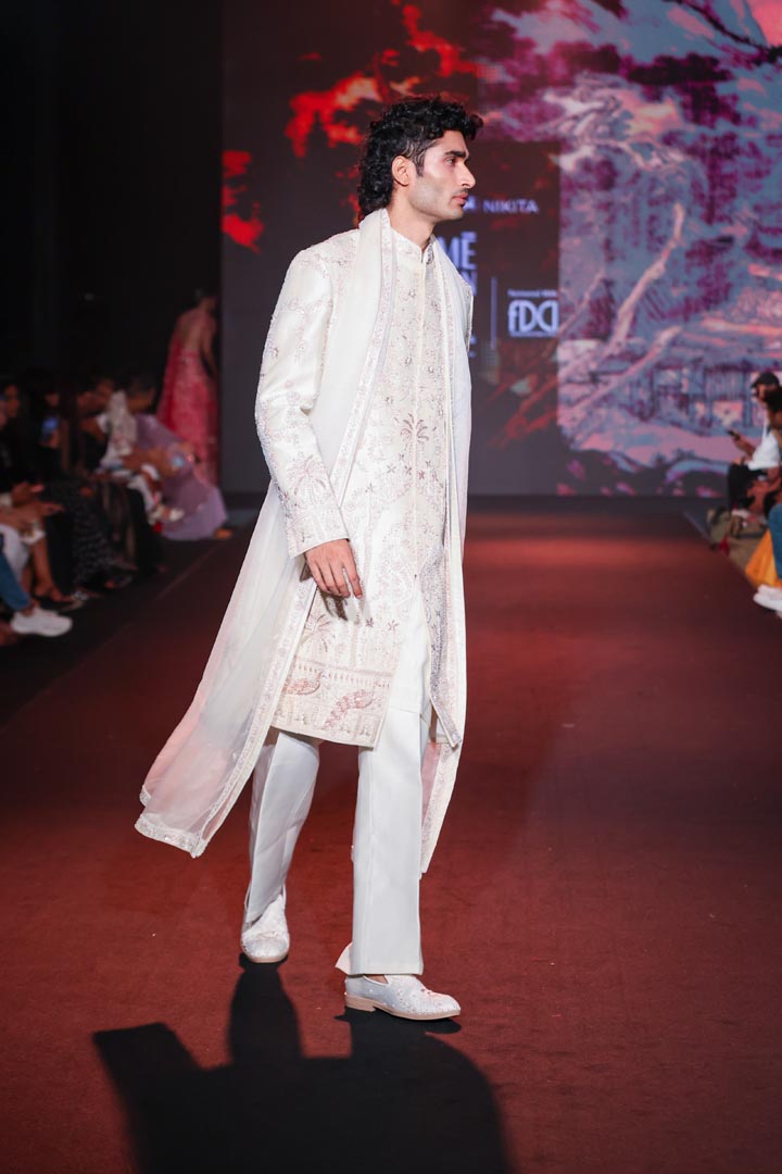 White & Gold Sherwani