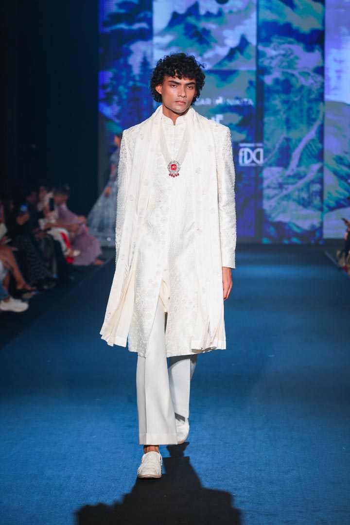 White Monotone Sherwani