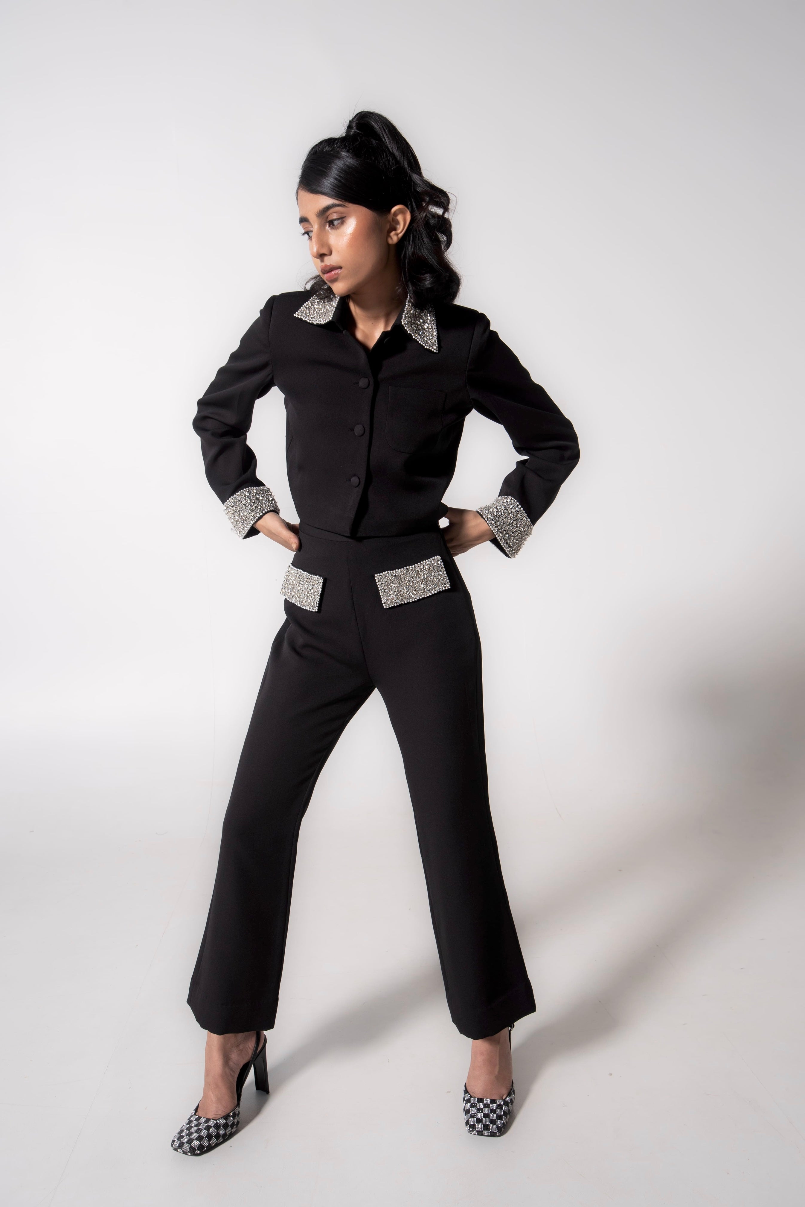 Embellished collar jacket