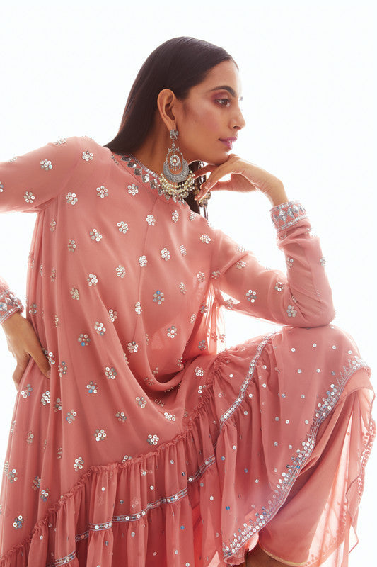 Image of Dusty Rose High Low Kurta Set