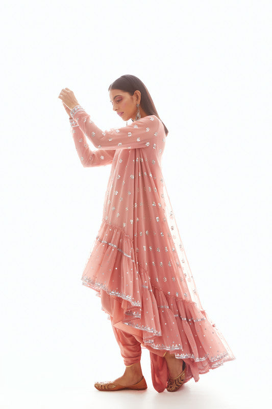 Image of Dusty Rose High Low Kurta Set