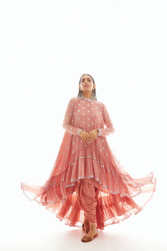 Image of Dusty Rose High Low Kurta Set