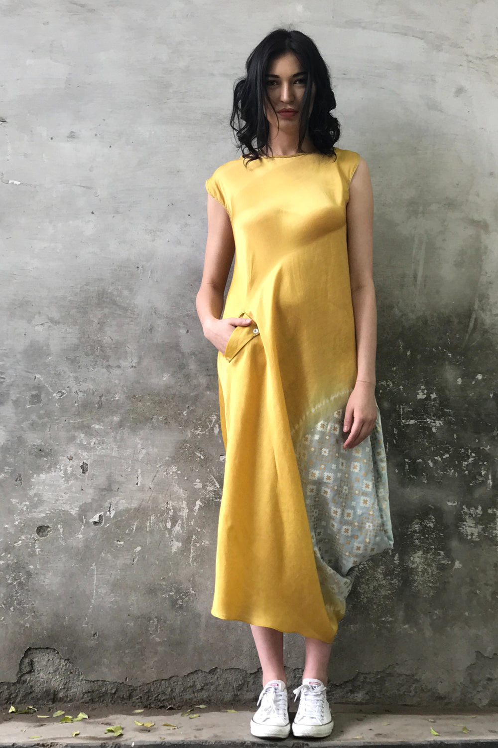 Mustard Cowl Kurta Dress