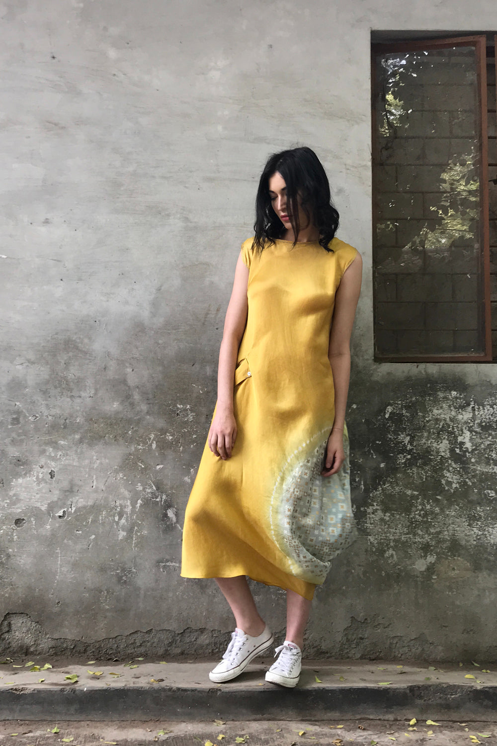 Mustard Cowl Kurta Dress