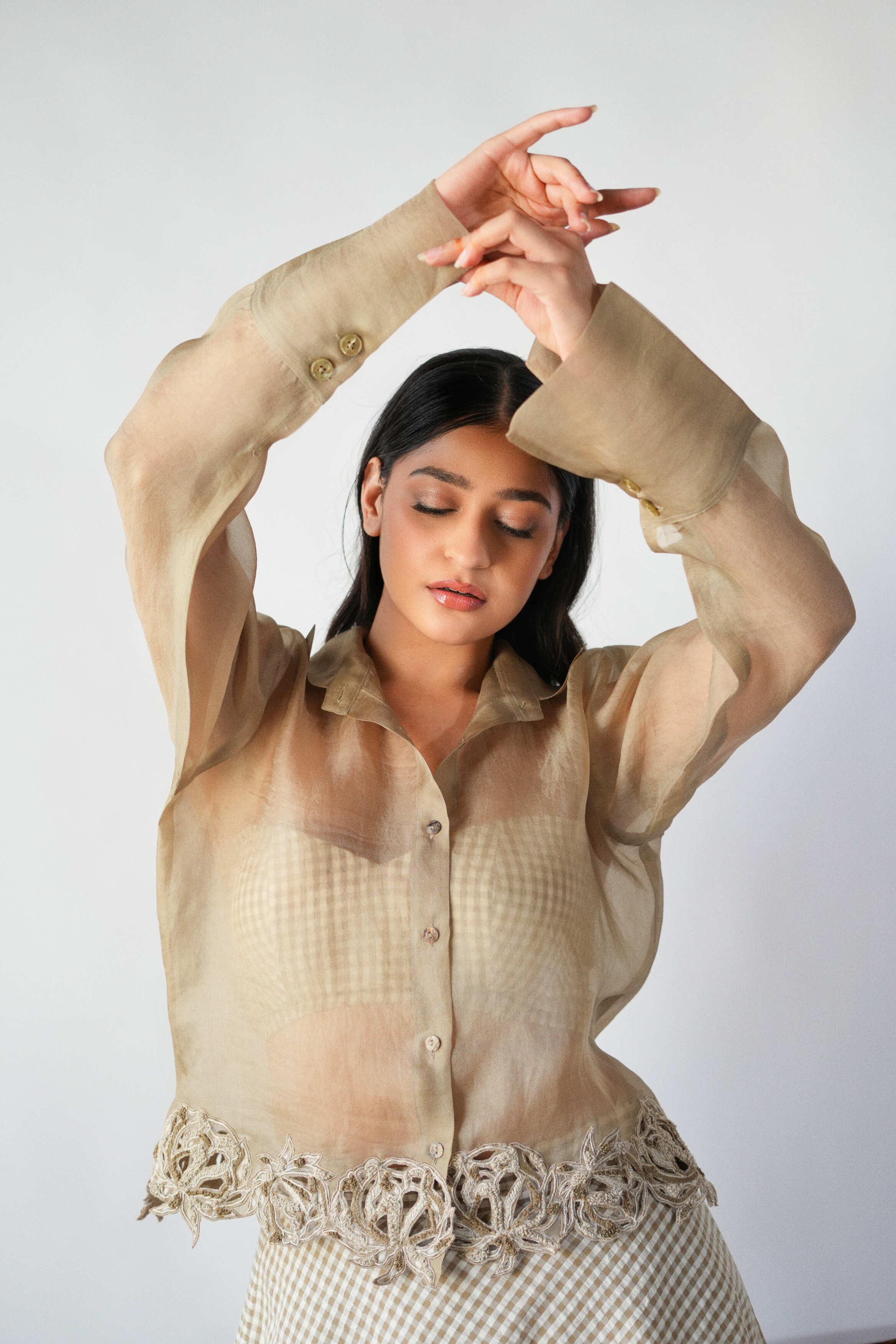 Sylvan Blouse: Embroidered Peony Airy Luxury Summer Top