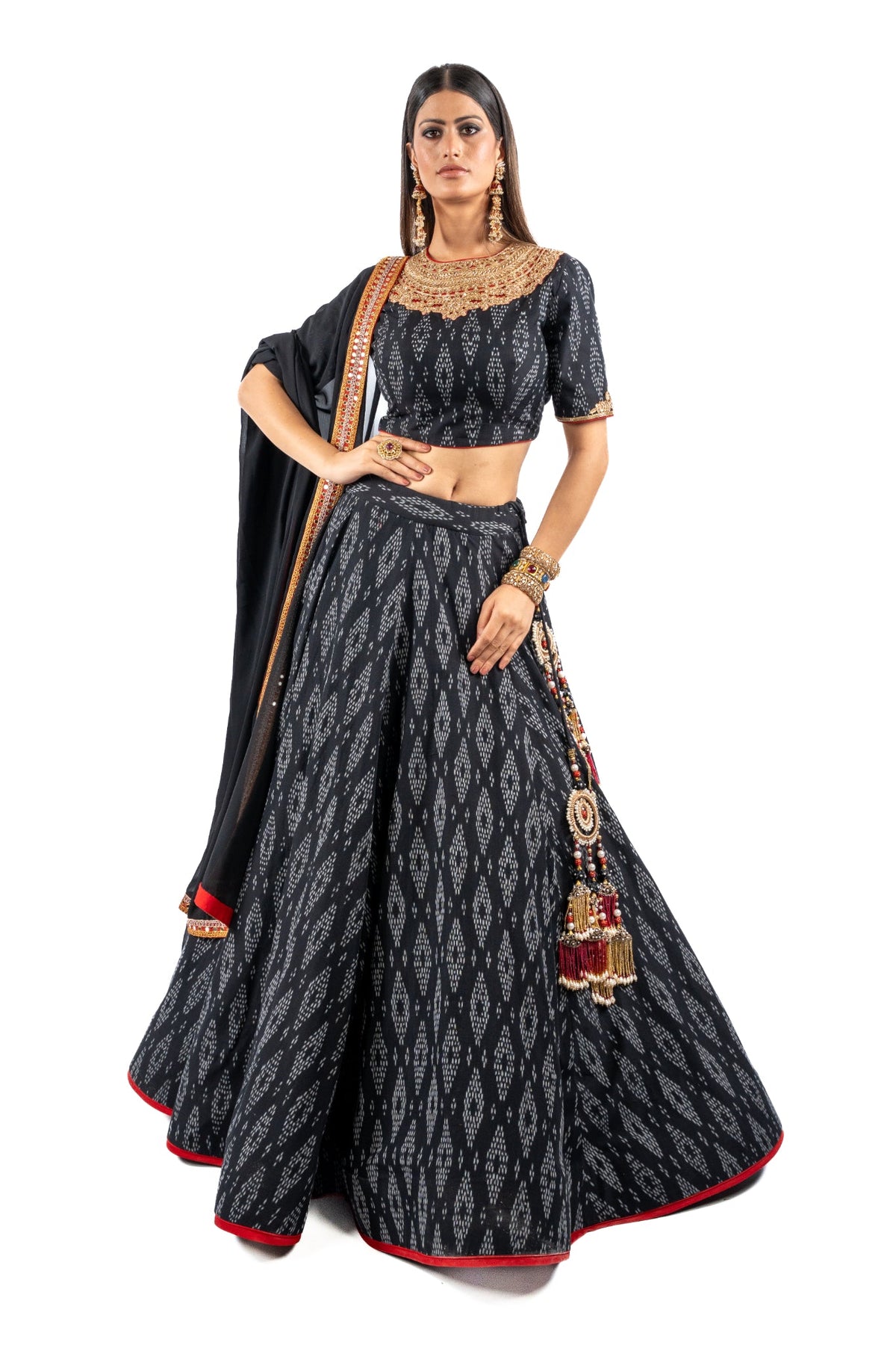Midnight Noir Printed Lehenga Set