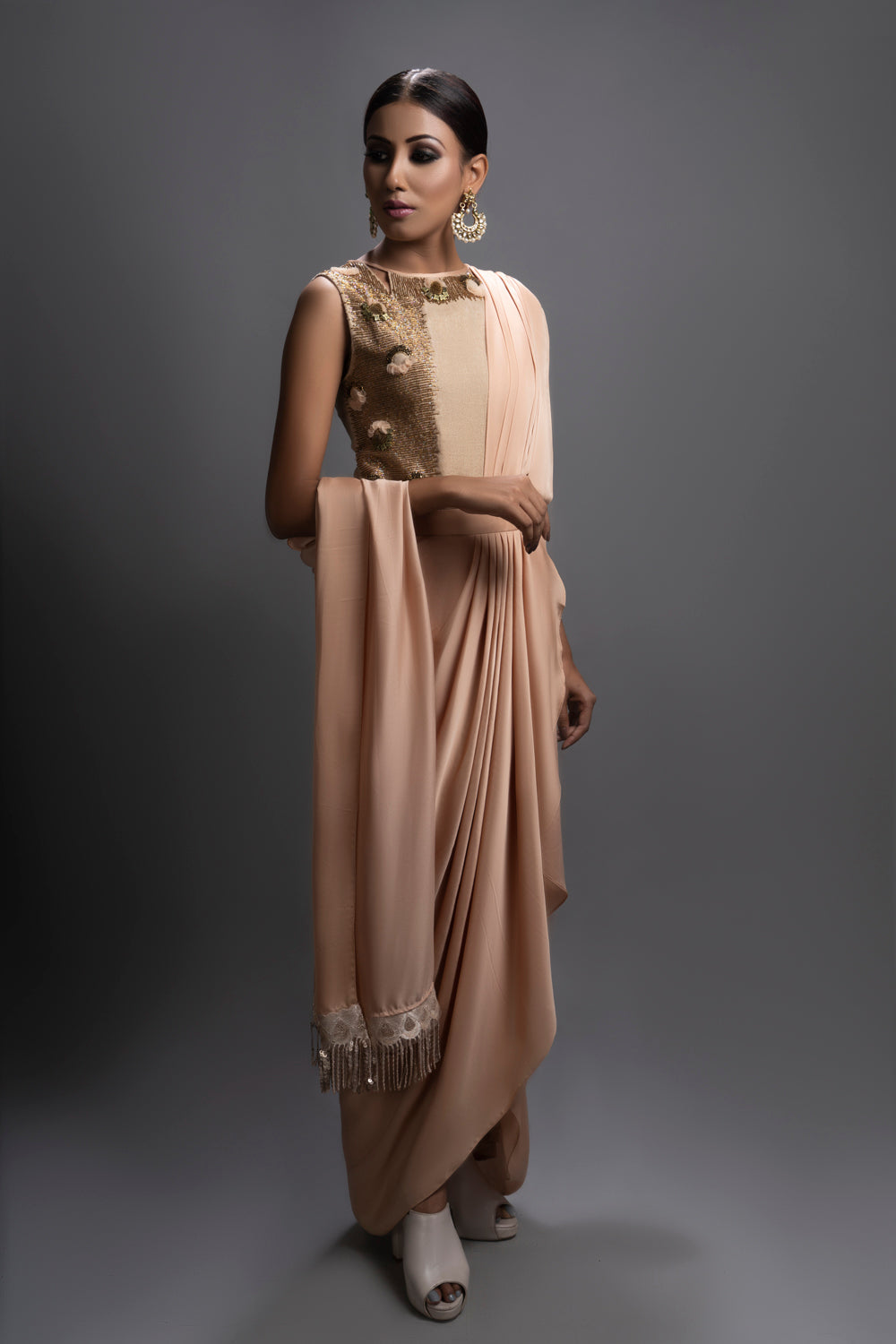 Dayra Drape Dhoti Saree - Auraya Fashion -  - #tag1# - #tag2# - #tag3# - #tag3#