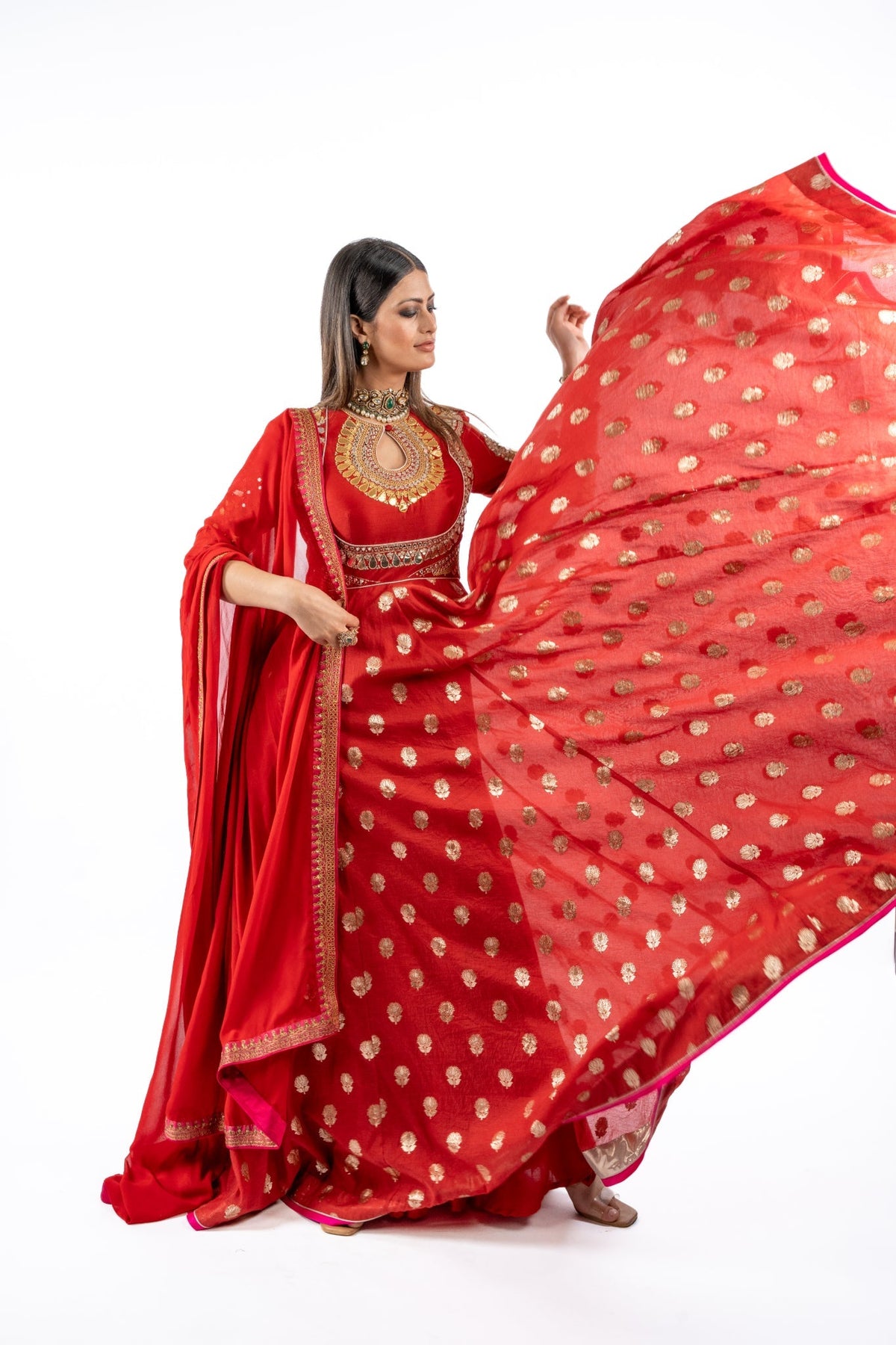 Sindoori Red Bridal Anarkali Set