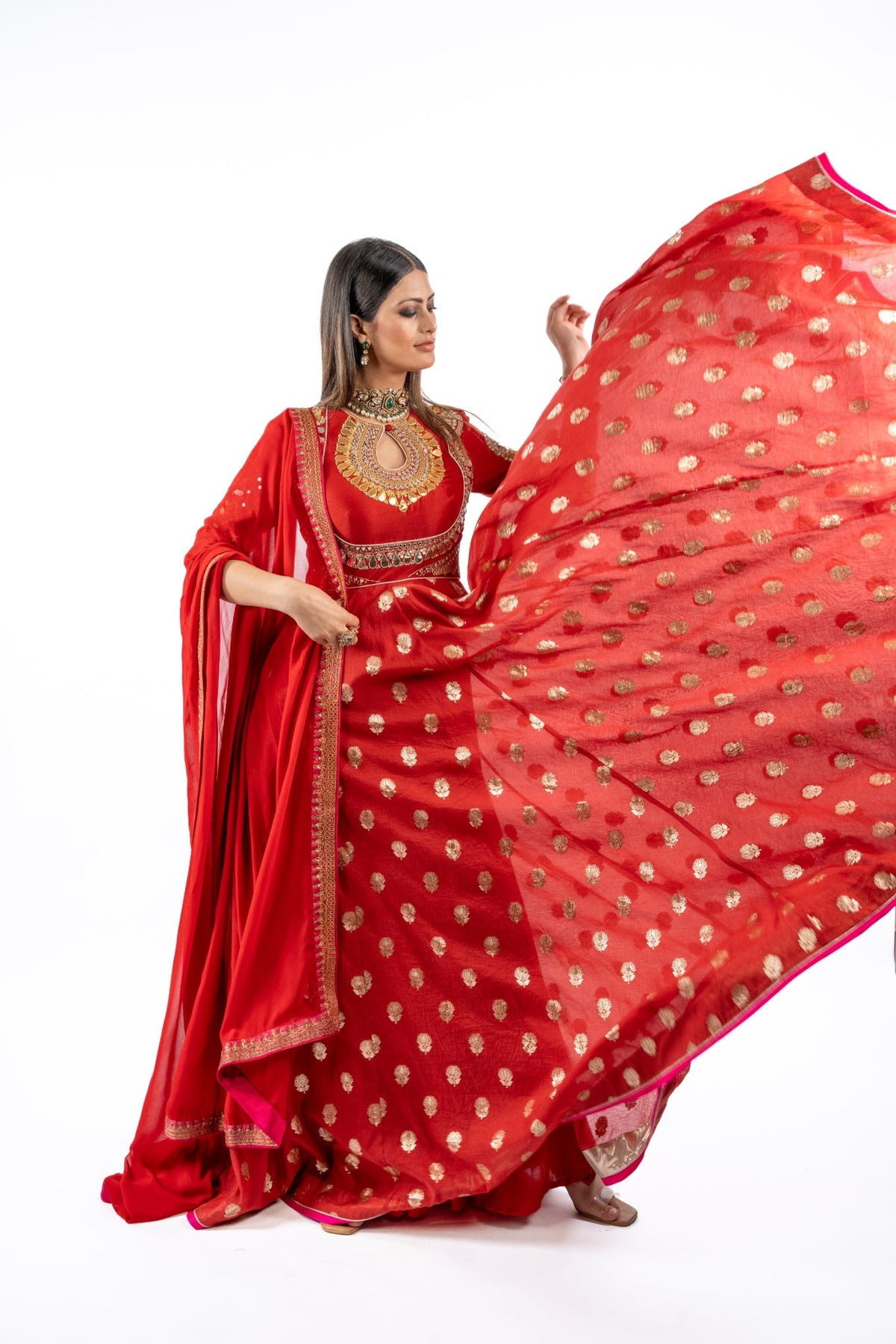 Sindoori Red Bridal Anarkali Set