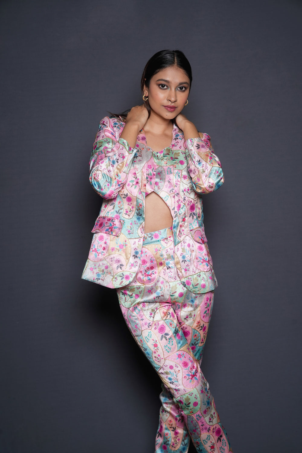 Three Piece Print Pant Suit Set - Auraya Fashion -  - #tag1# - #tag2# - #tag3# - #tag3#