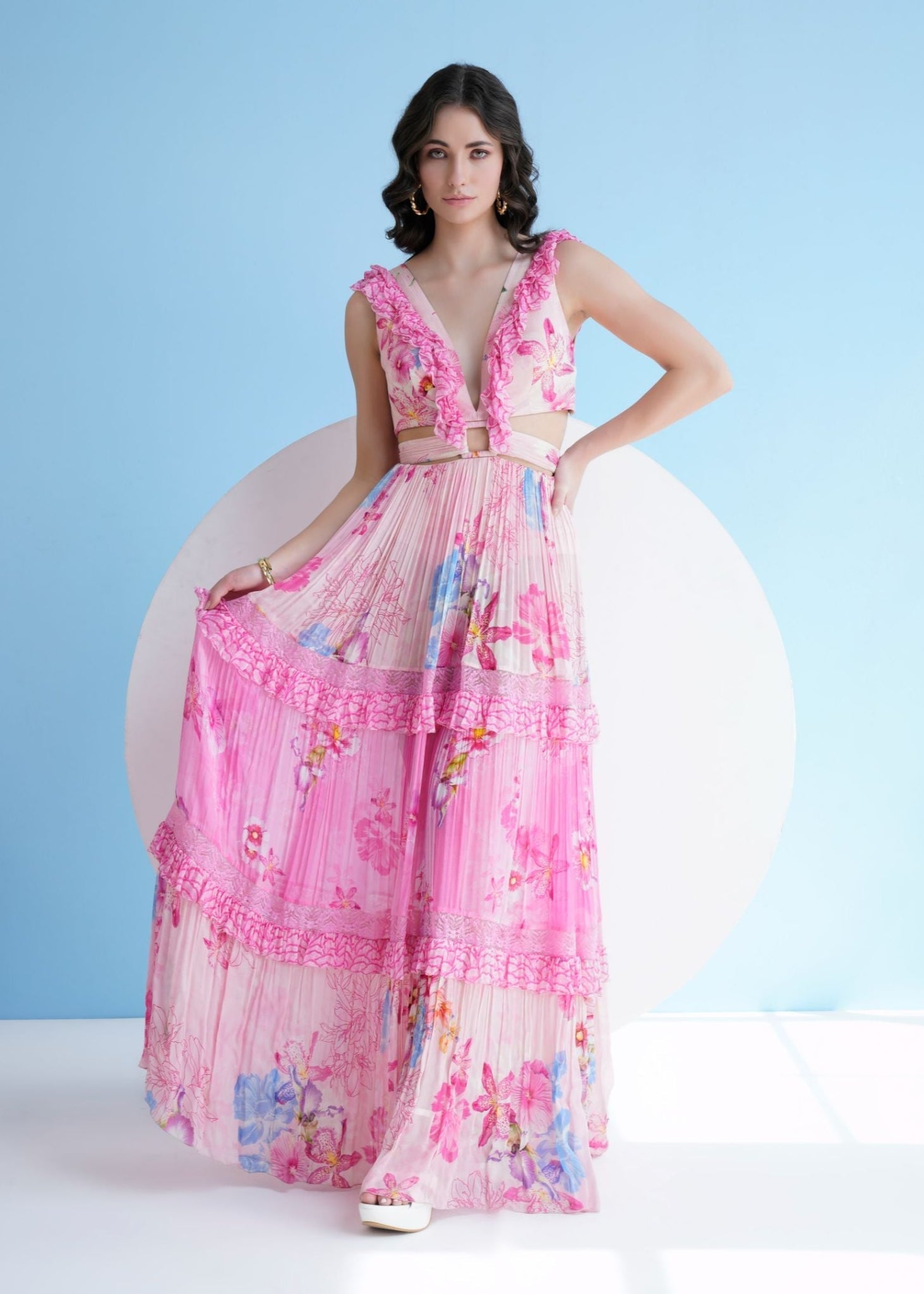 Pink Pastoral Printed Maxi Dress