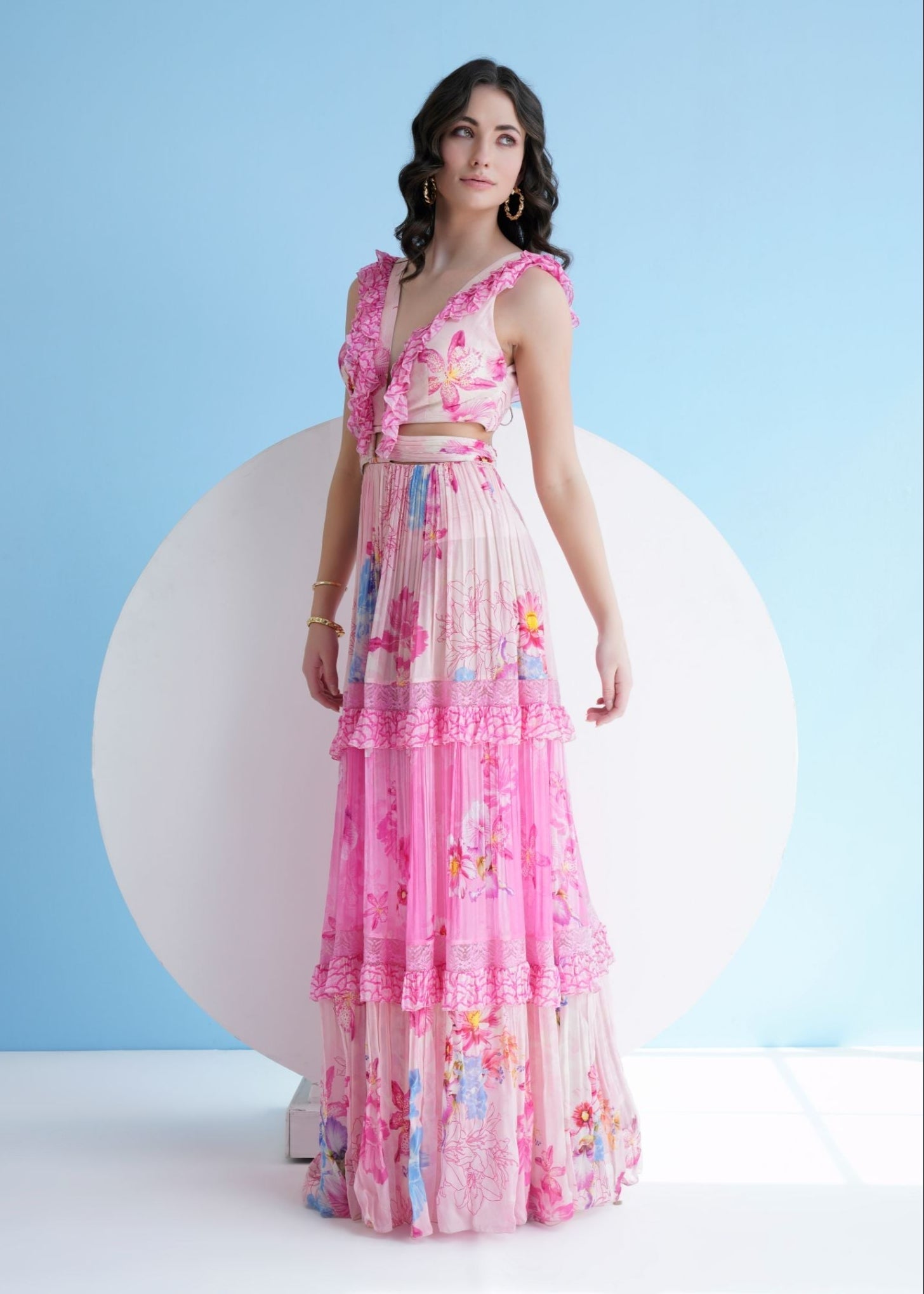 Pink Pastoral Printed Maxi Dress