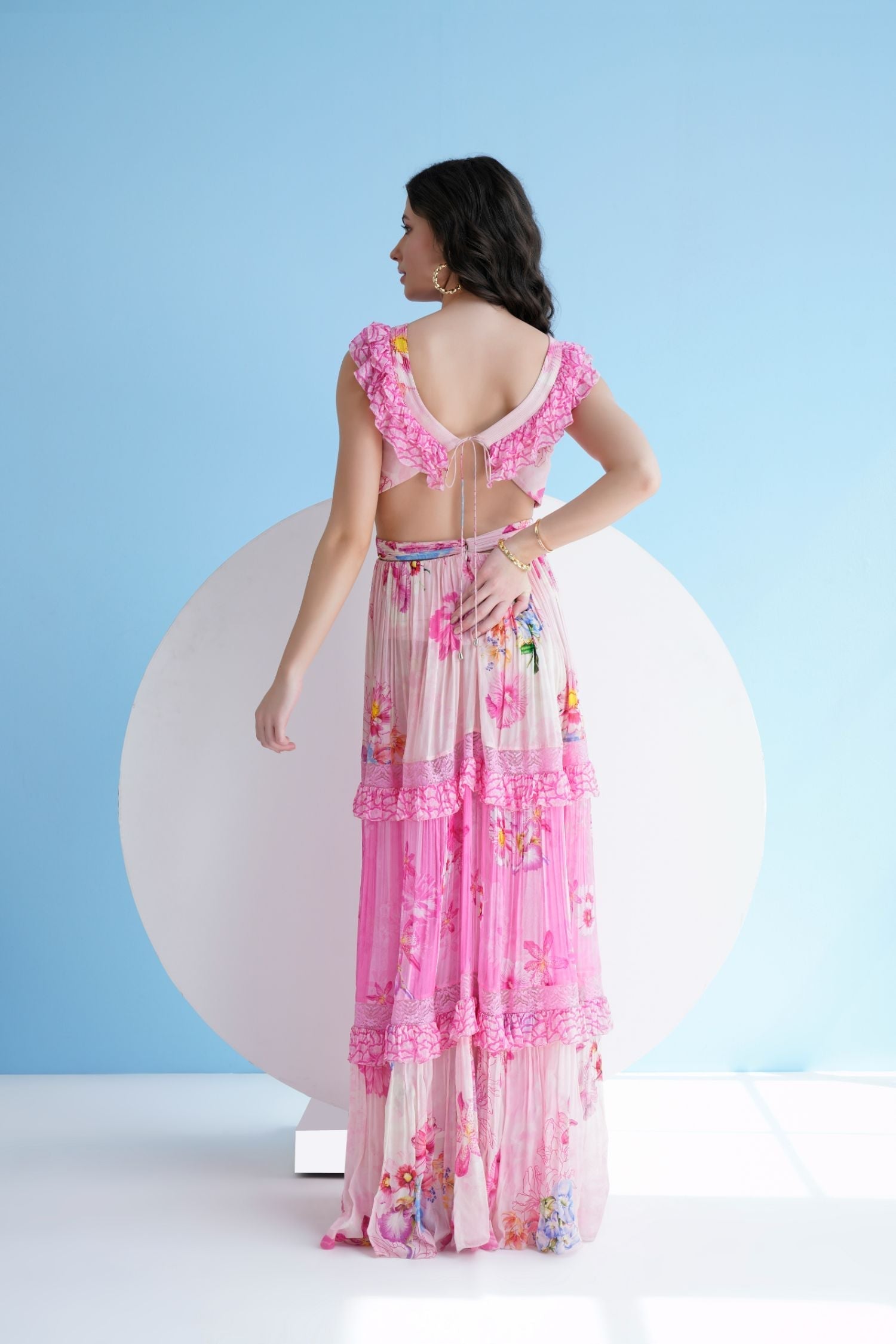 Pink Pastoral Printed Maxi Dress