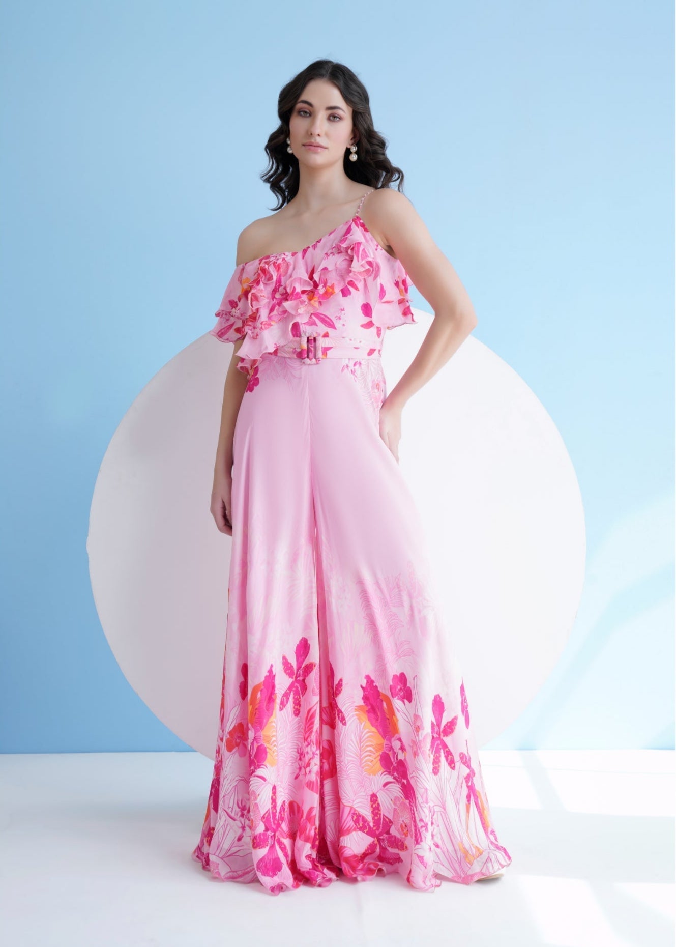 Fuchsia Orchid One Shoulder Jumpsuit