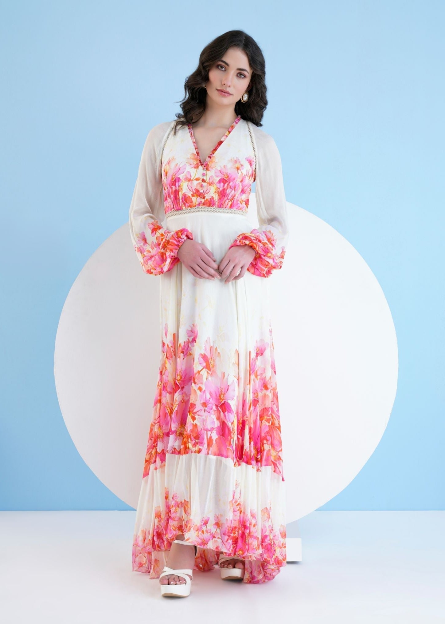 Red Bauhinia Maxi Dress