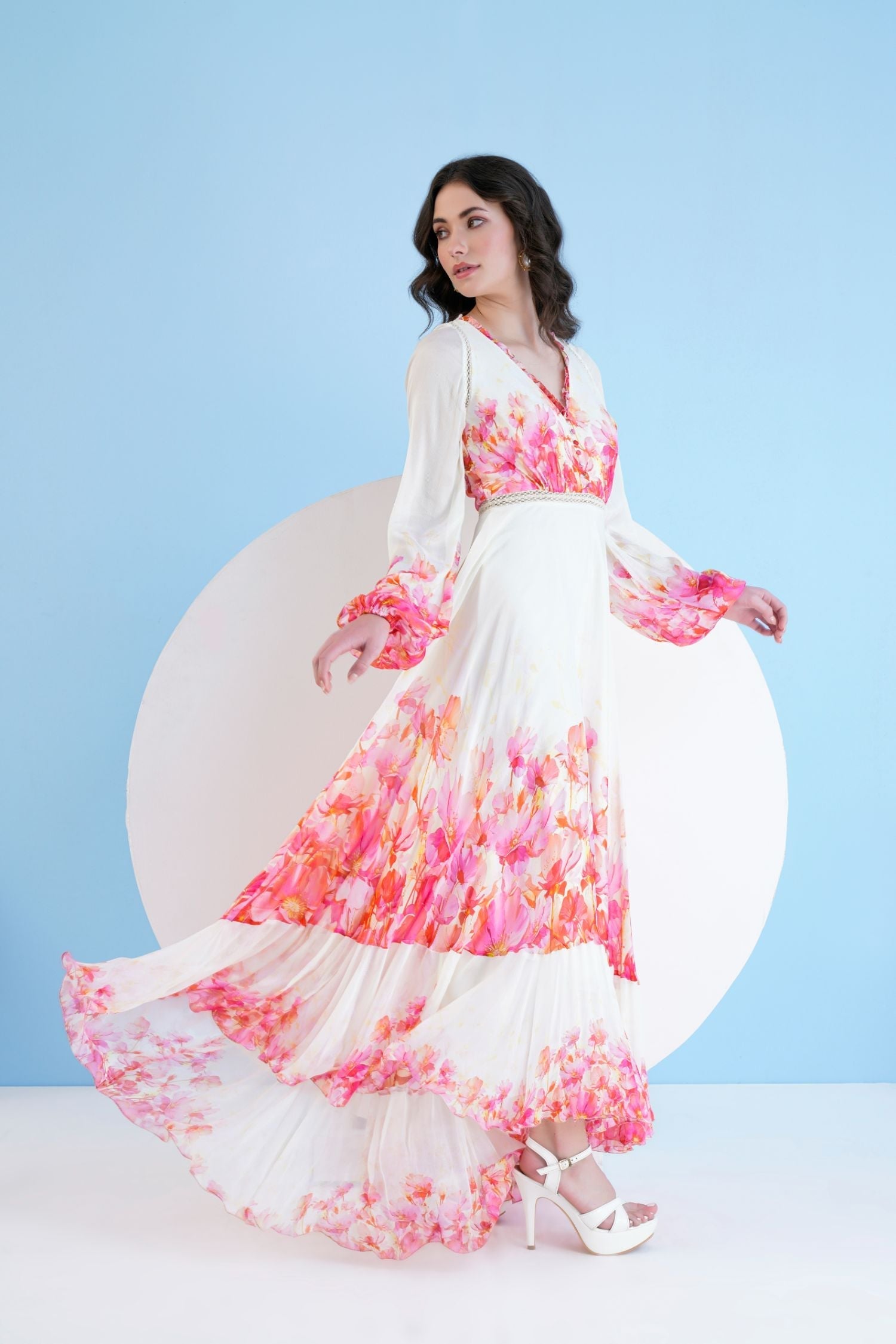 Red Bauhinia Maxi Dress