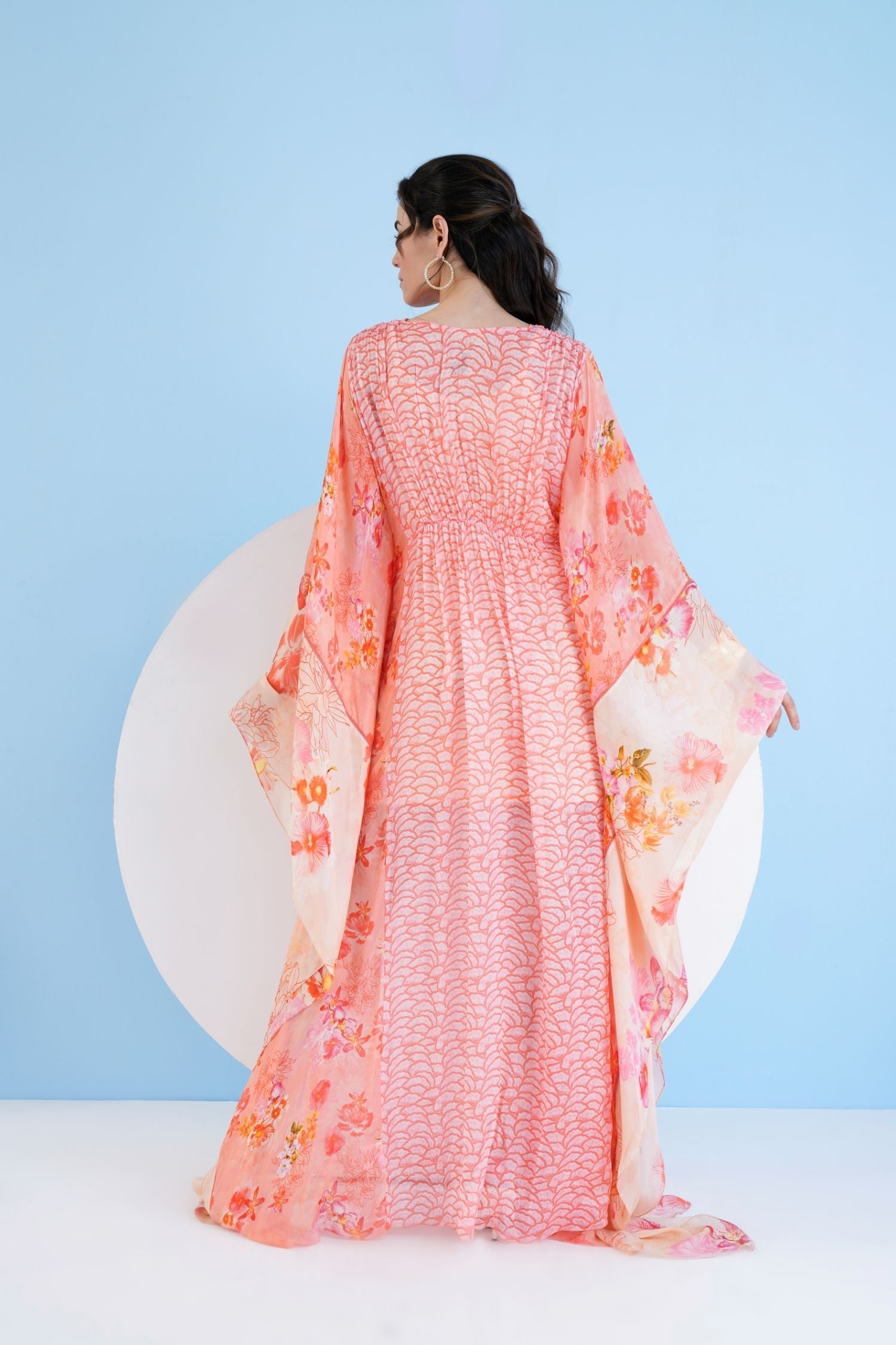 Mushroom and Pastoral Kaftan Dress