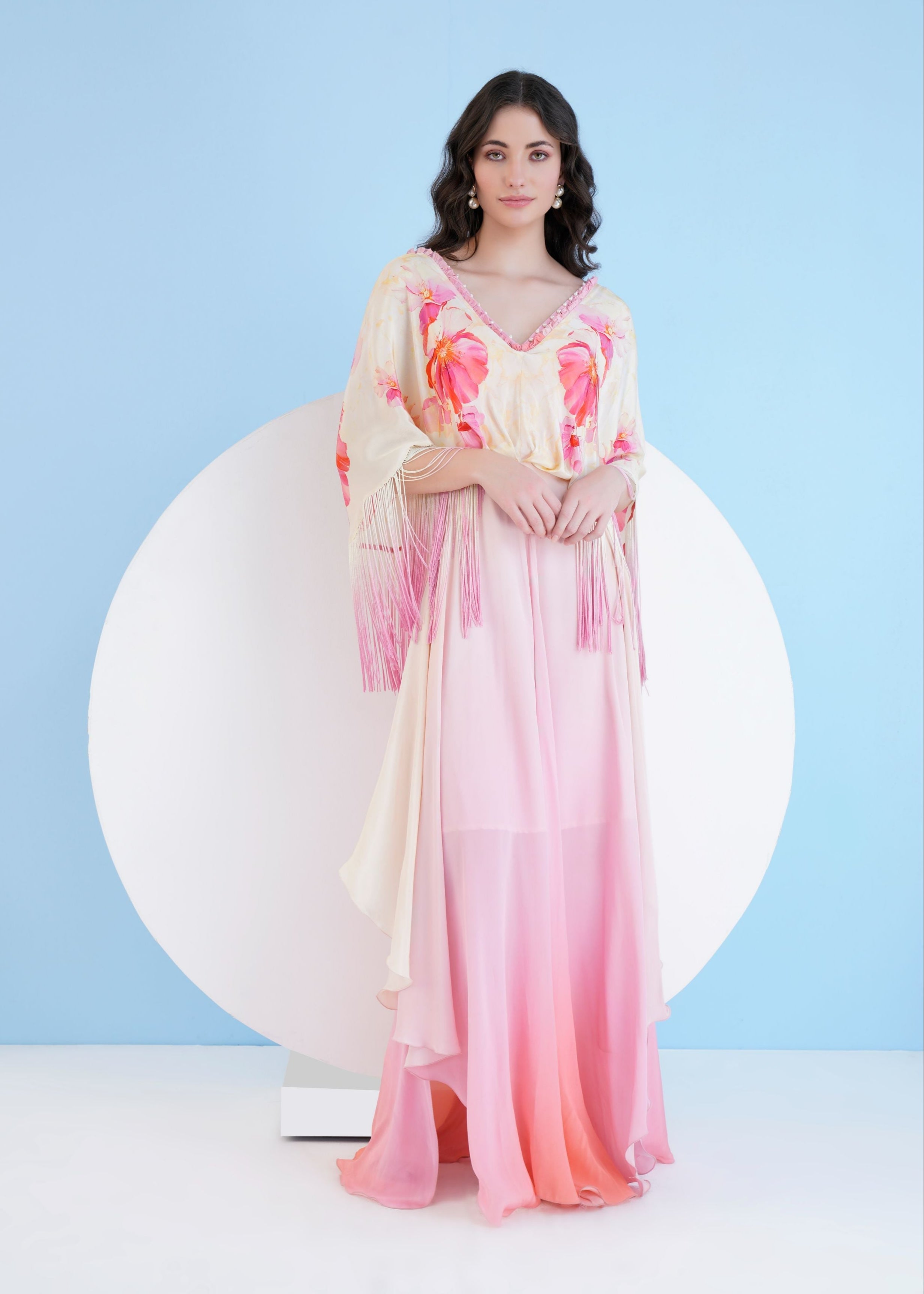 Bauhinia Printed Ombre Maxi Dress