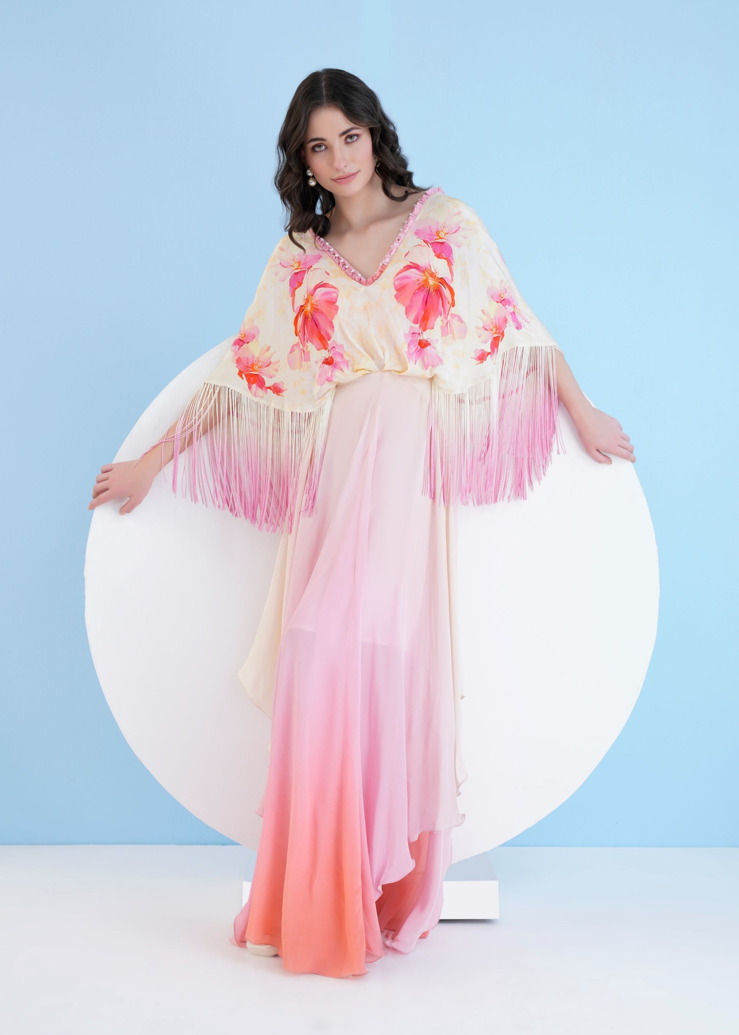 Bauhinia Printed Ombre Maxi Dress