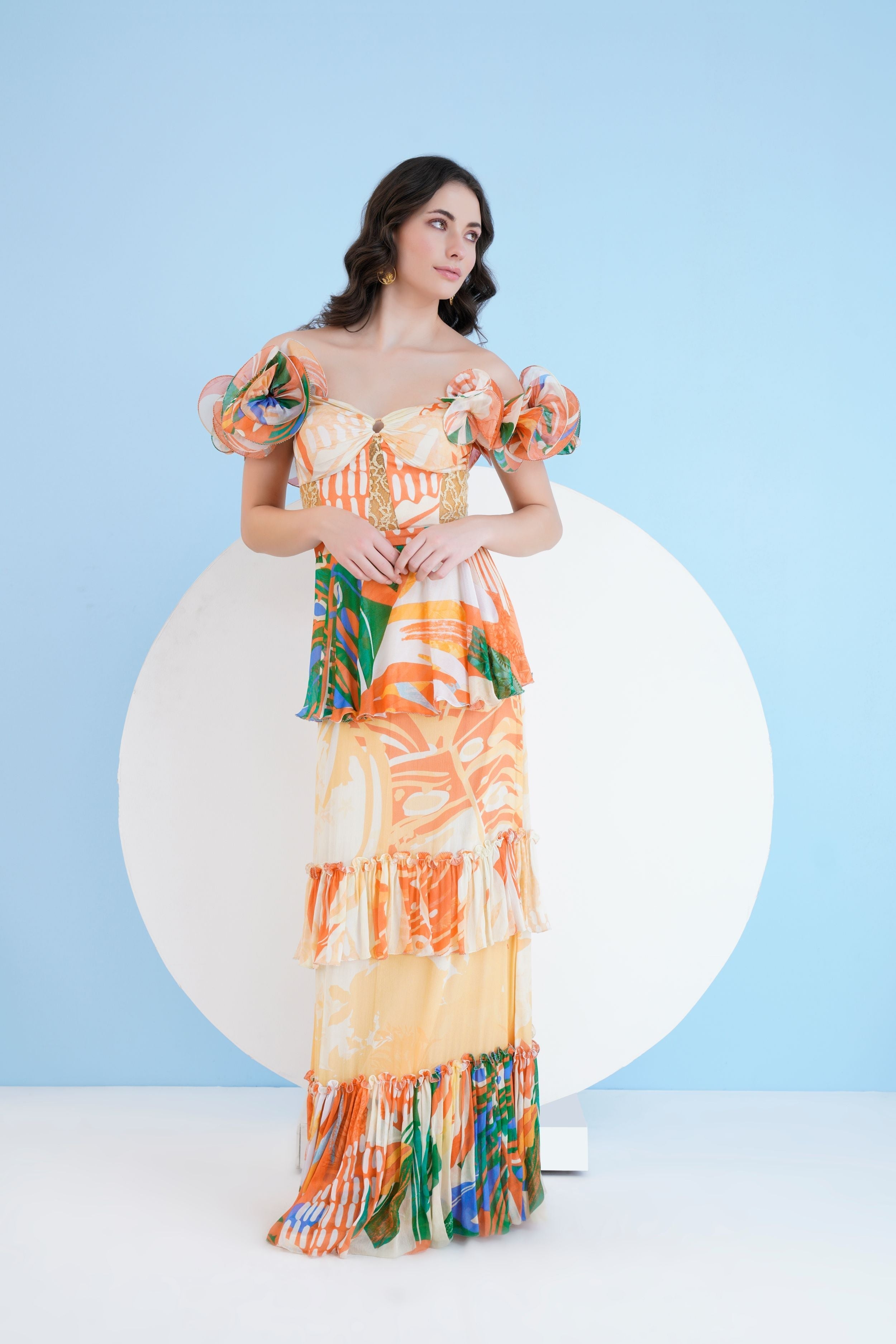 Mysterious Tropic Tiered Maxi Dress