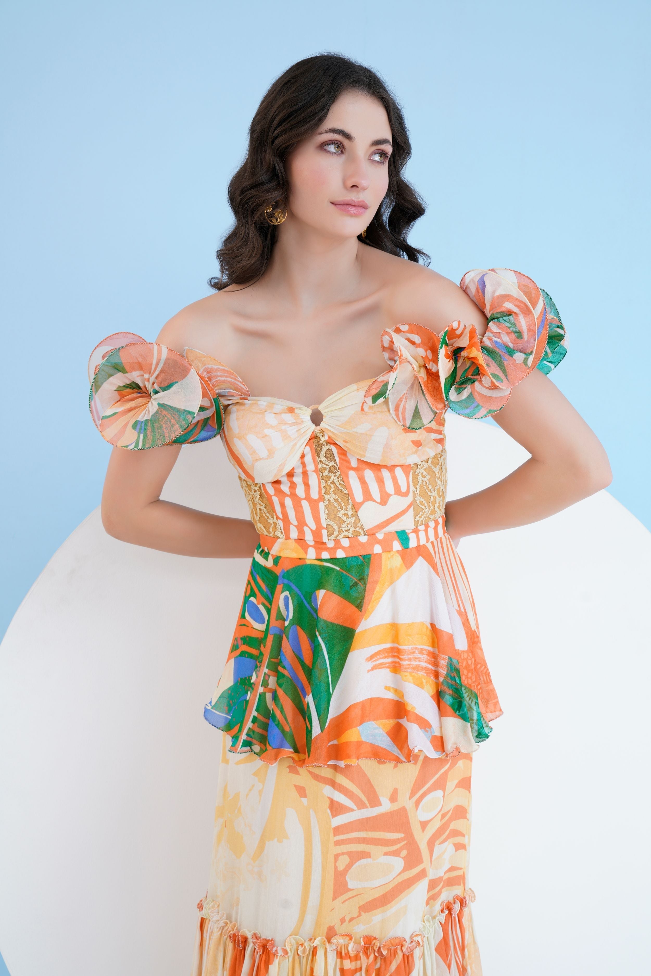 Mysterious Tropic Tiered Maxi Dress