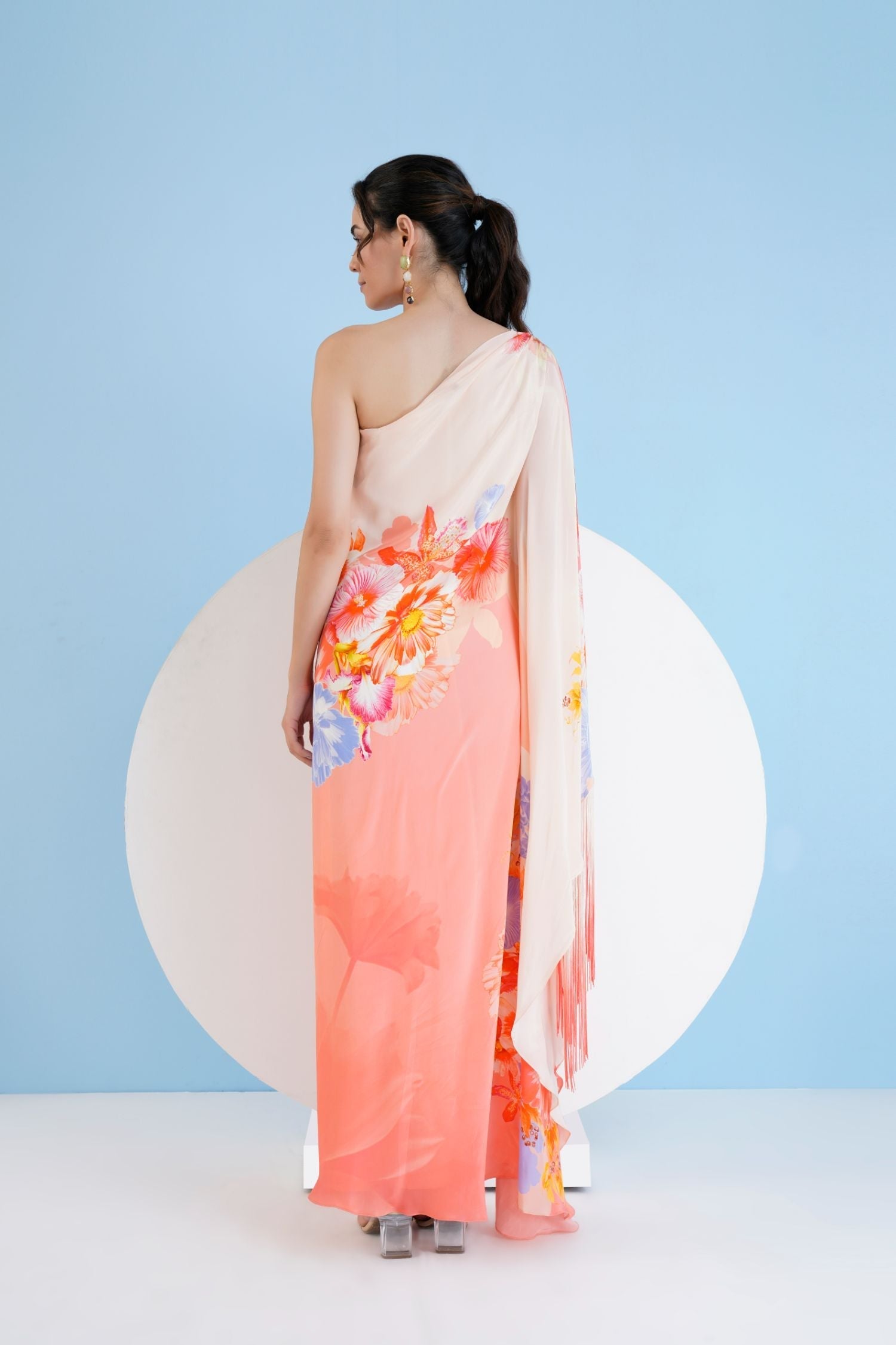 Peach Damsel Kaftan Dress