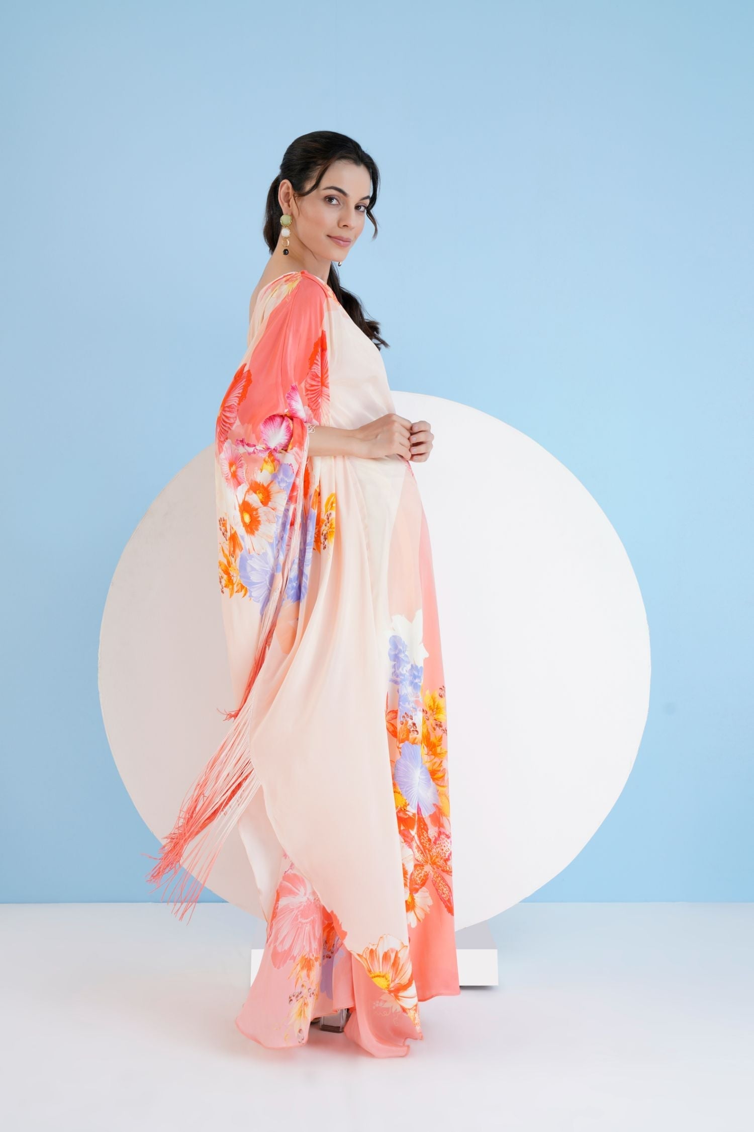 Peach Damsel Kaftan Dress