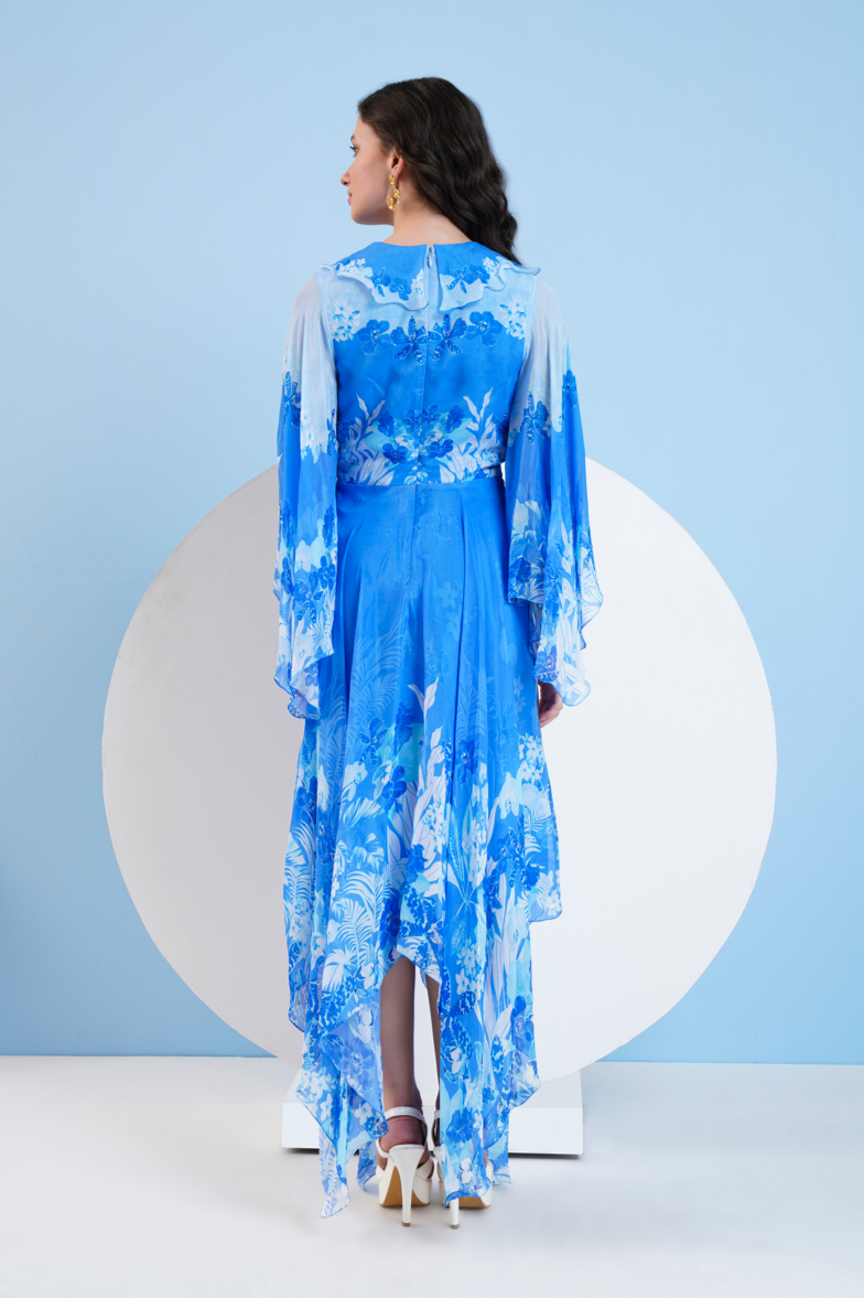 Blue Sapphire High Low Maxi Dress
