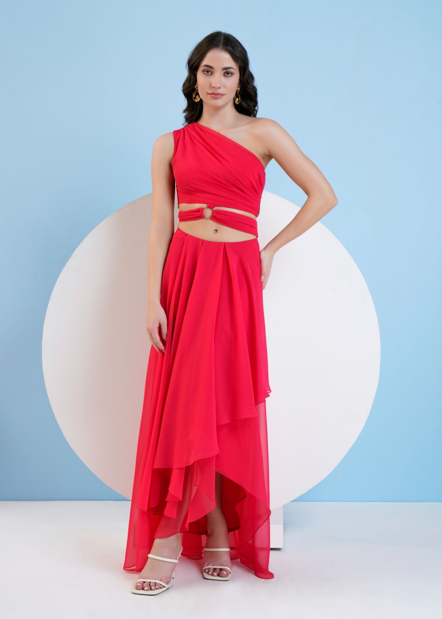 Swarovski Red Asymmetric Dress