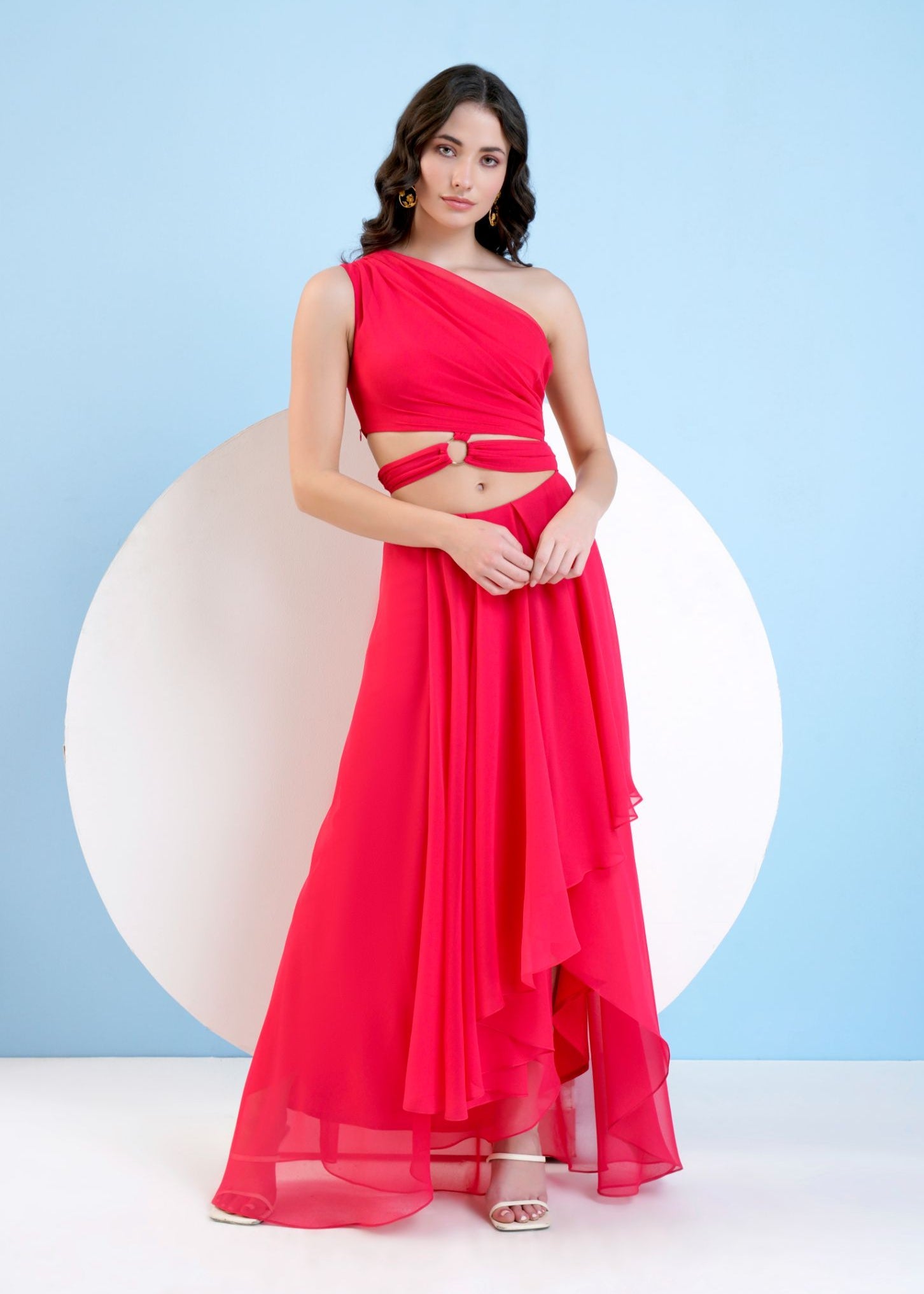 Swarovski Red Asymmetric Dress