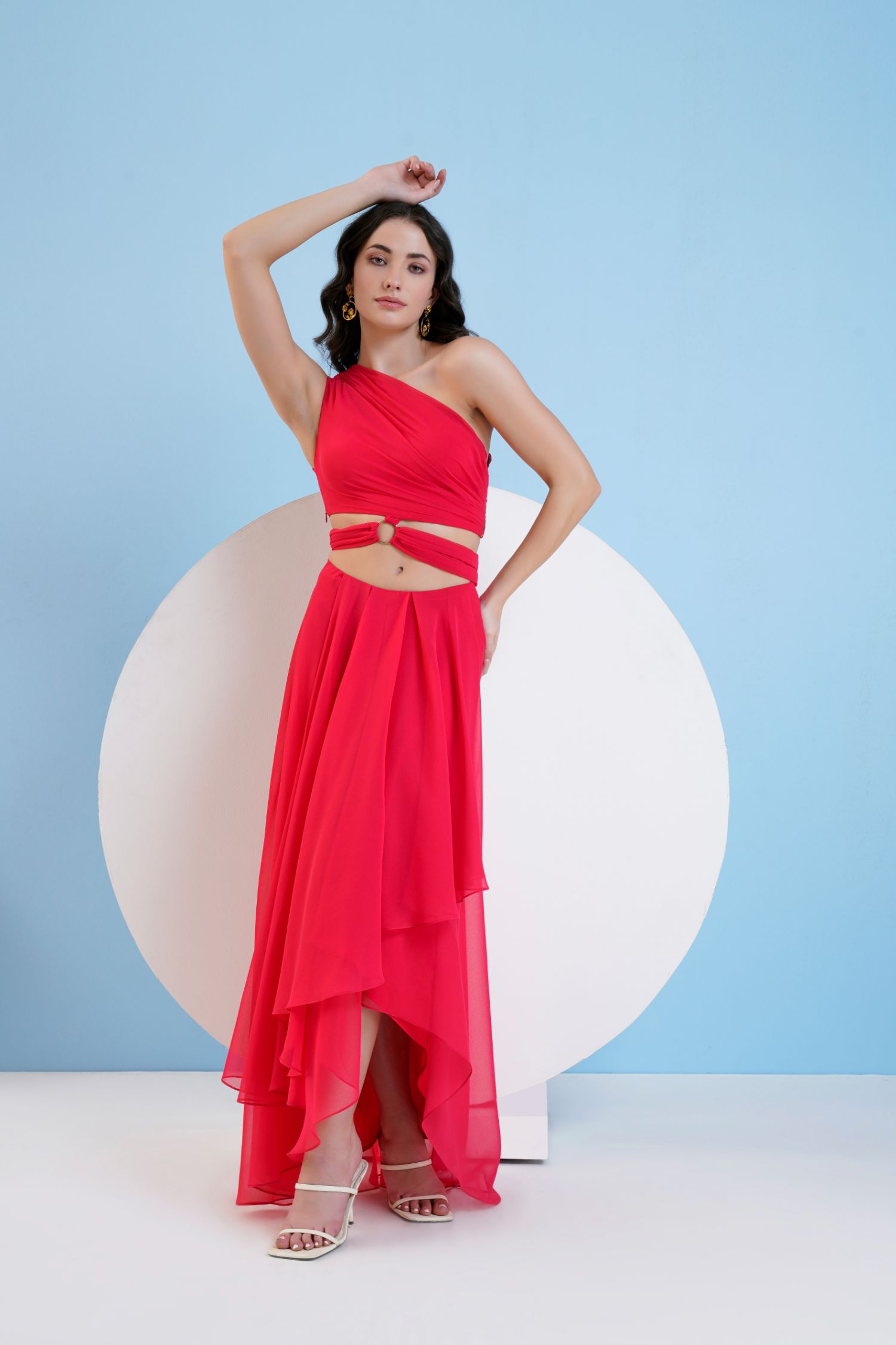 Swarovski Red Asymmetric Dress