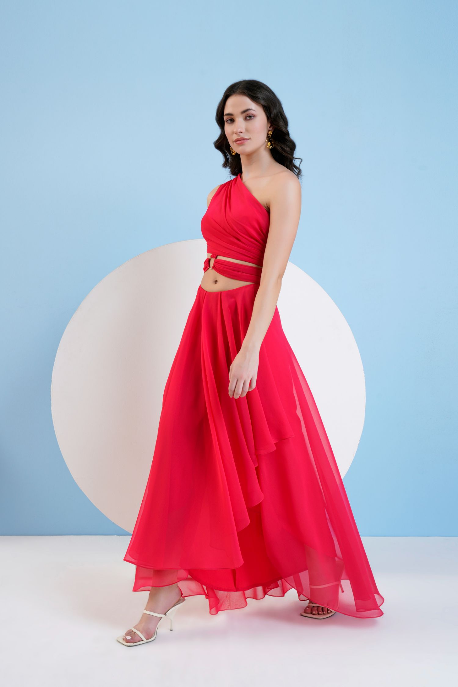 Swarovski Red Asymmetric Dress