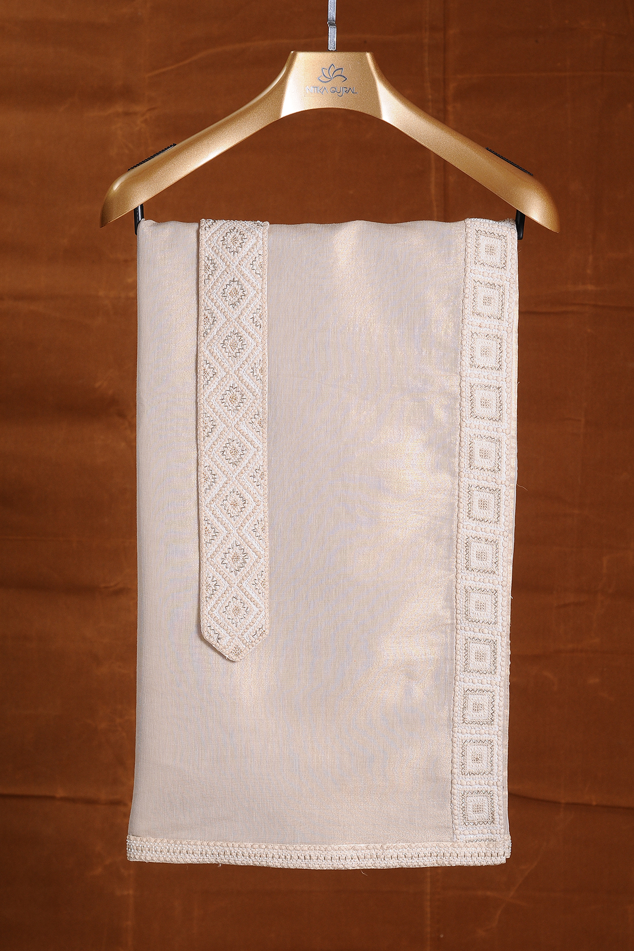 CREAM RAW SILK SHERWANI KURTA TROUSER SET