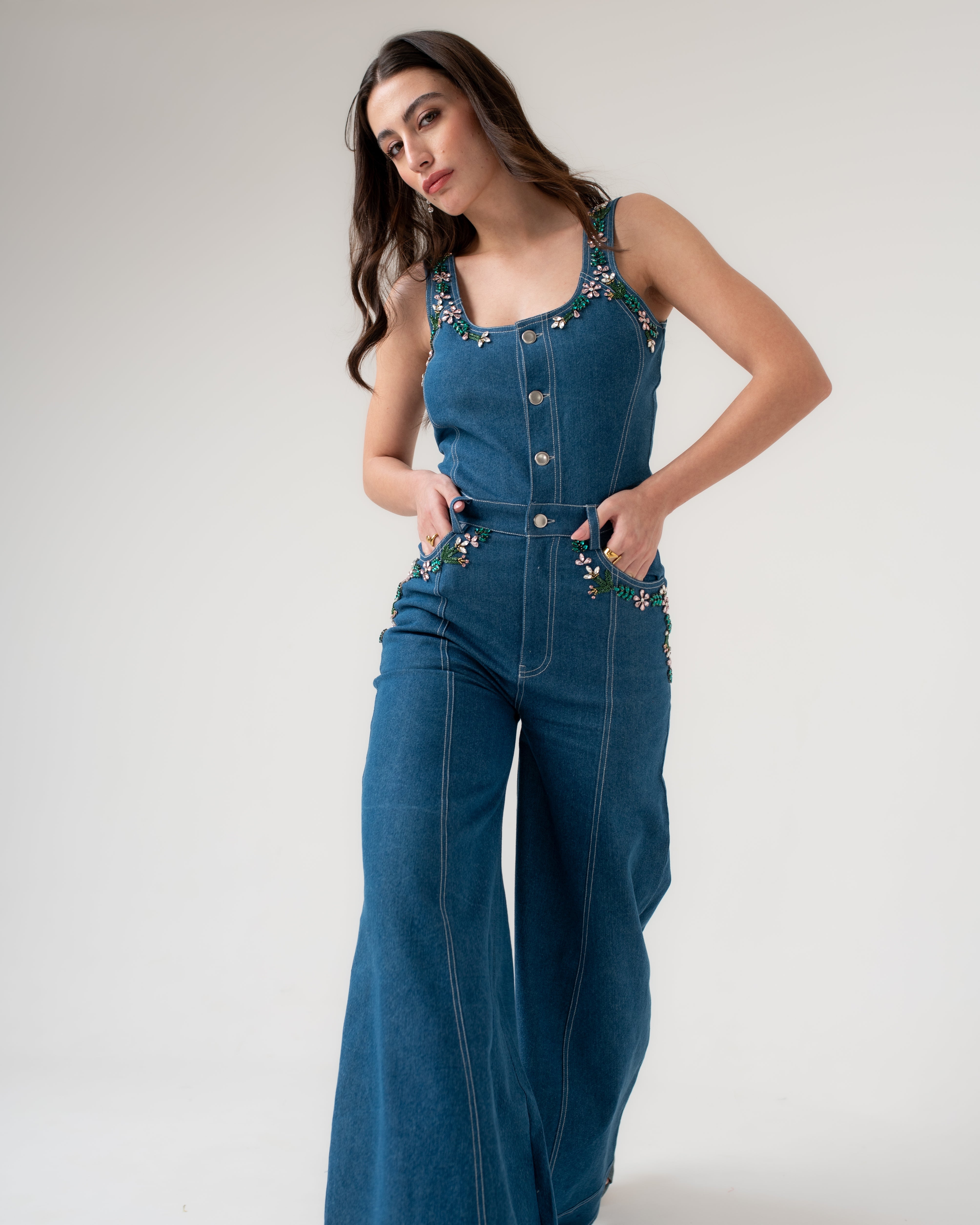 Floral Embellished Jumpsuit