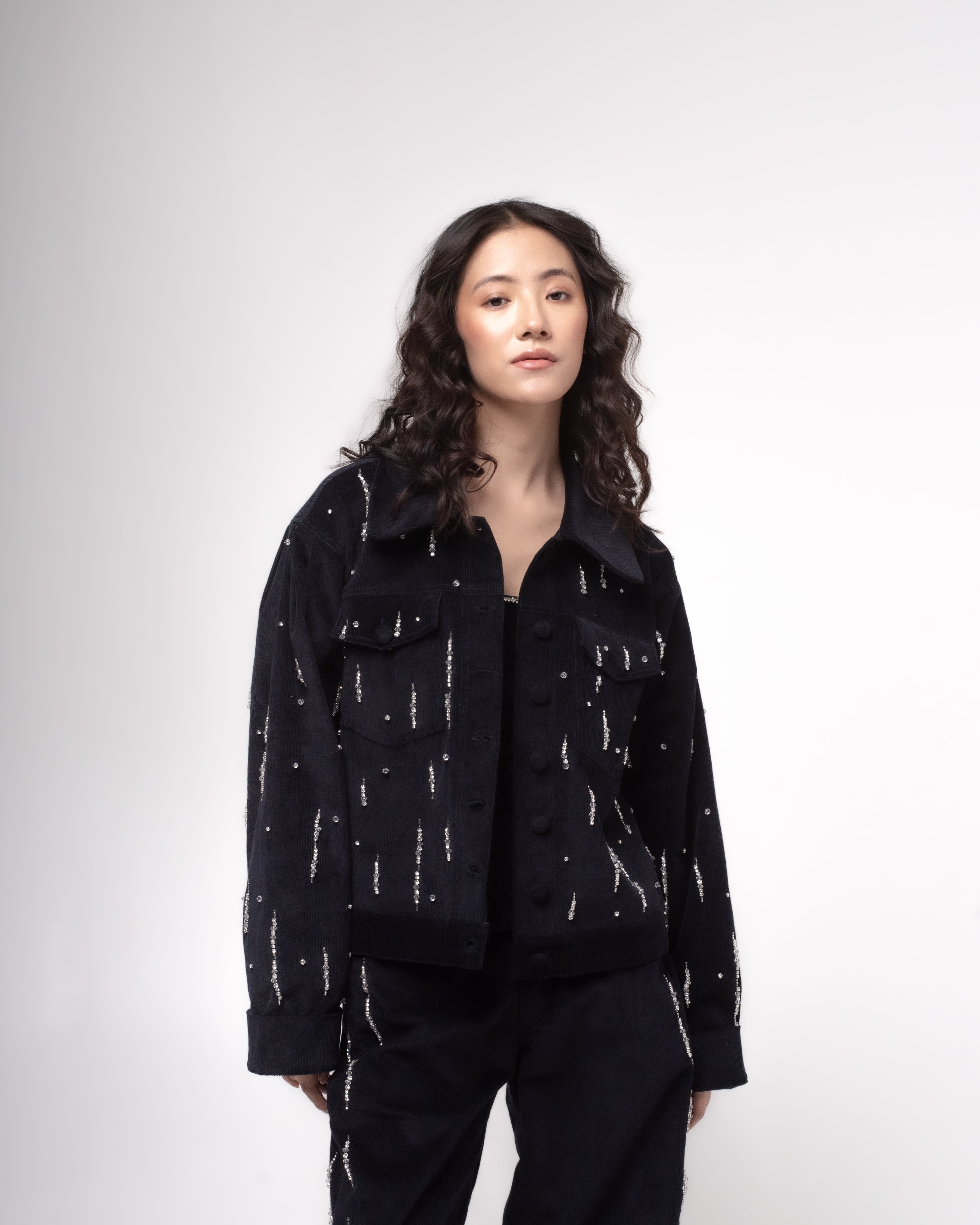 Embellished corduroy jacket