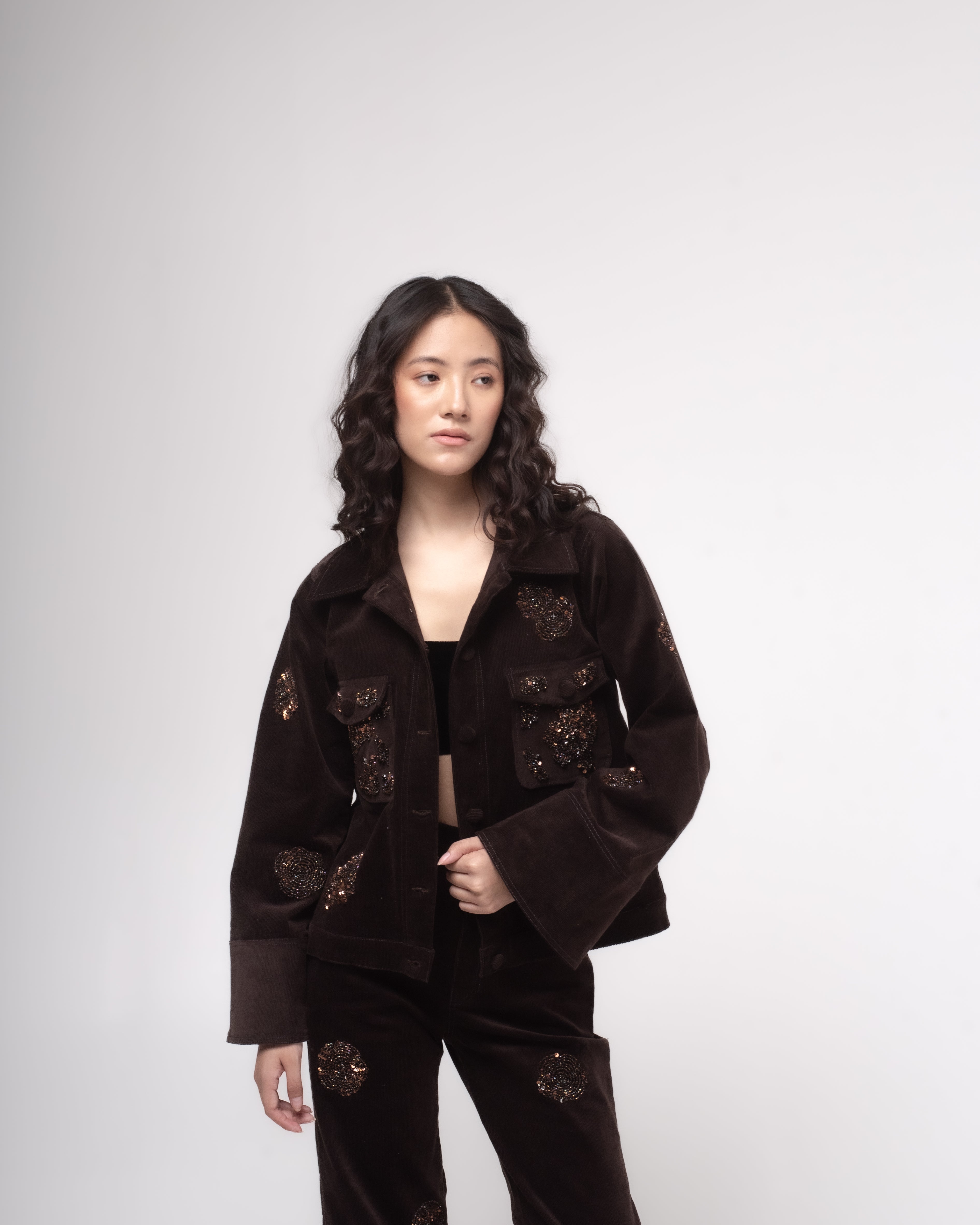 Embellished corduroy jacket
