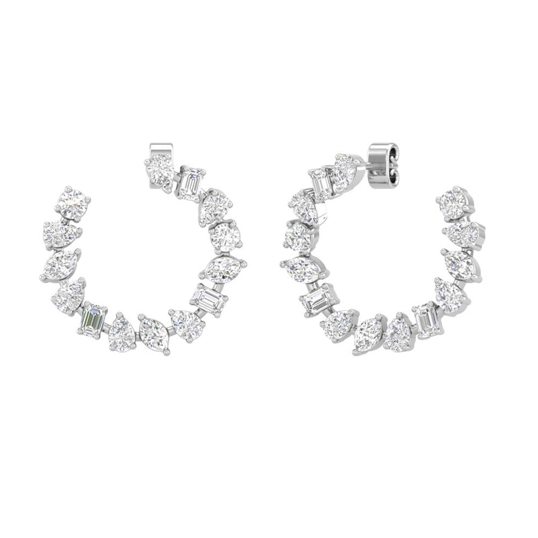 Multi Shape Open Hoop Earrings