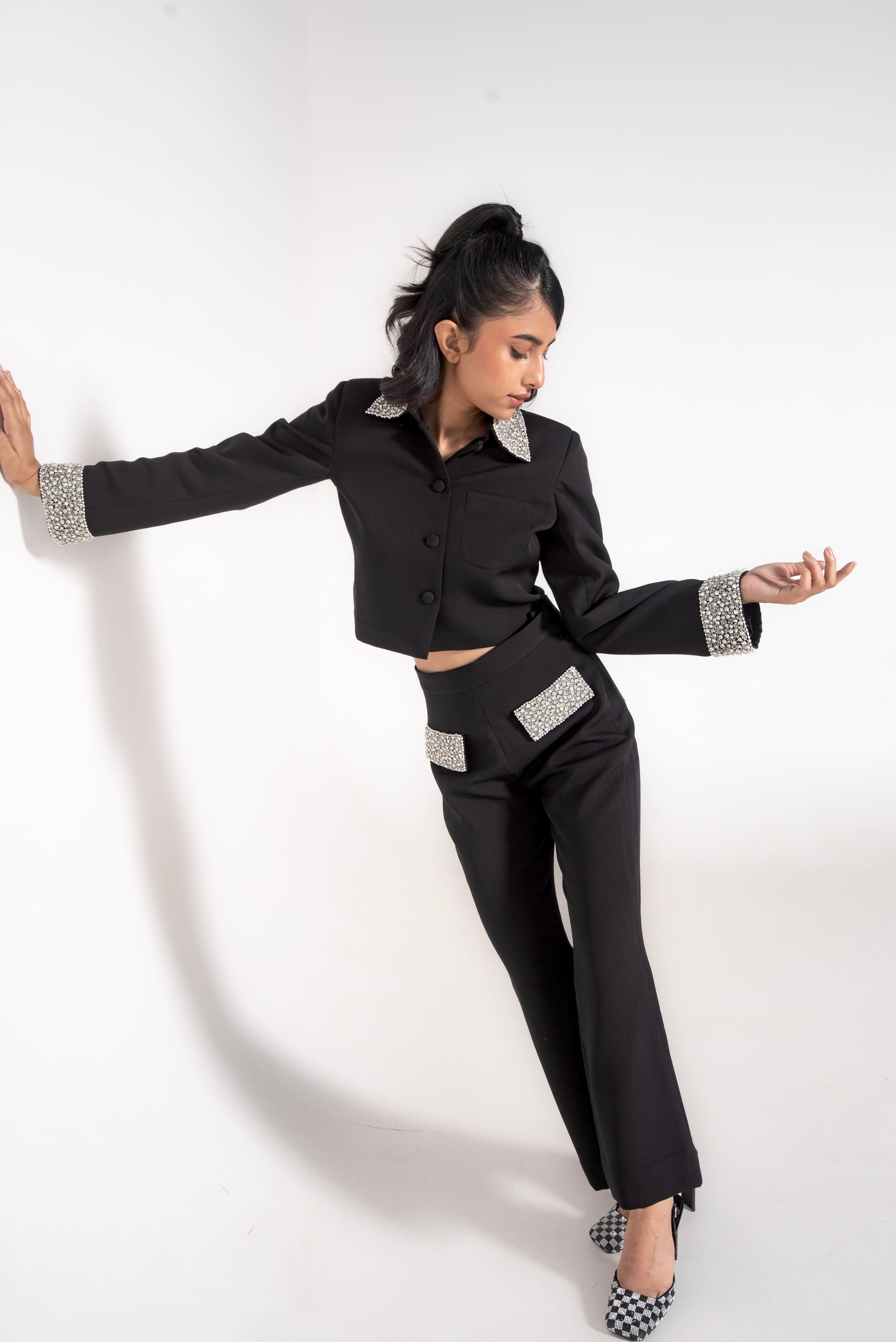 Embellished collar jacket