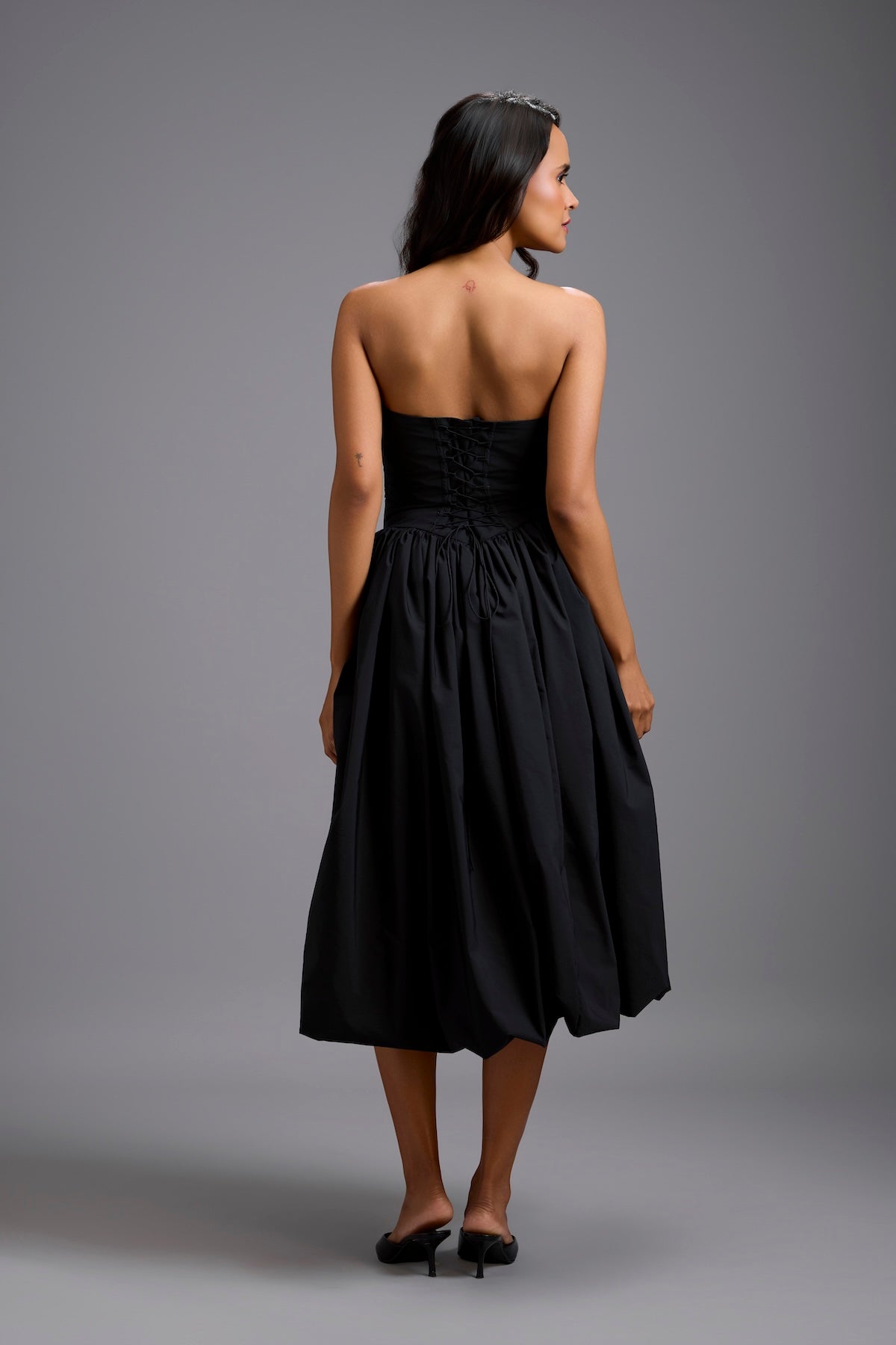 Strapless Embellished Midi Dress