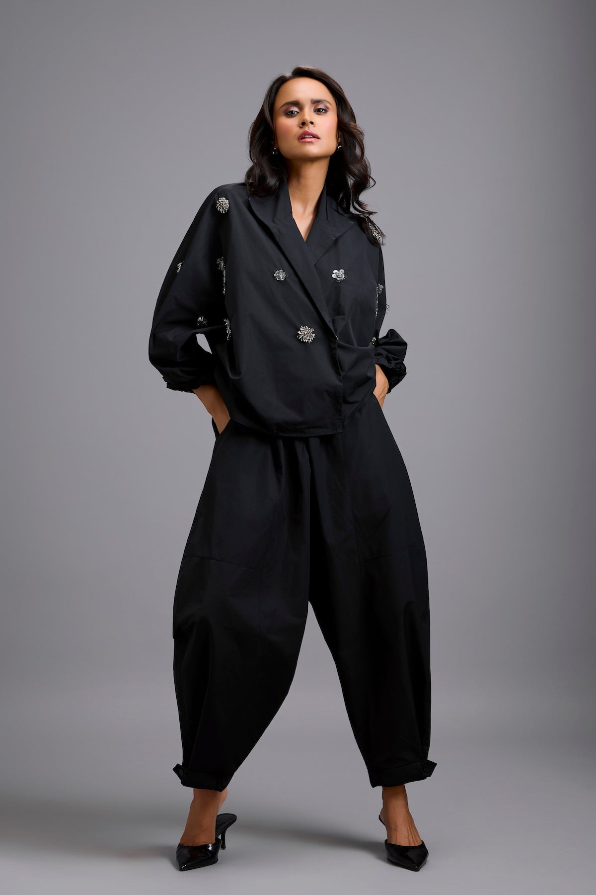 Tapered Drop-Crotch Pants